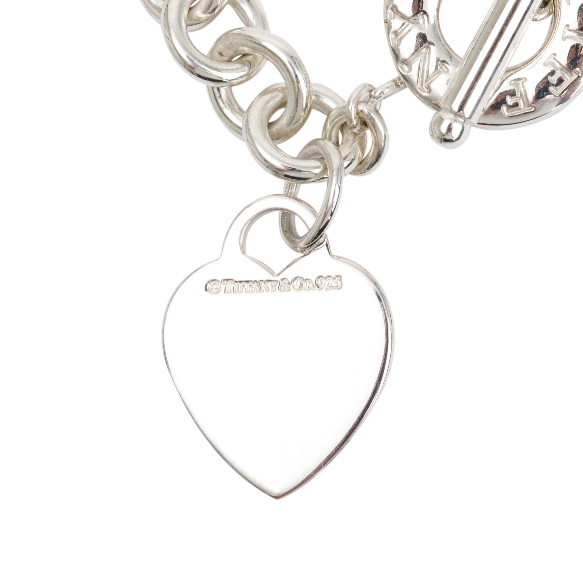 Tiffany & Co. Sterling Silver Heart Tag Necklace with Toggle Clasp