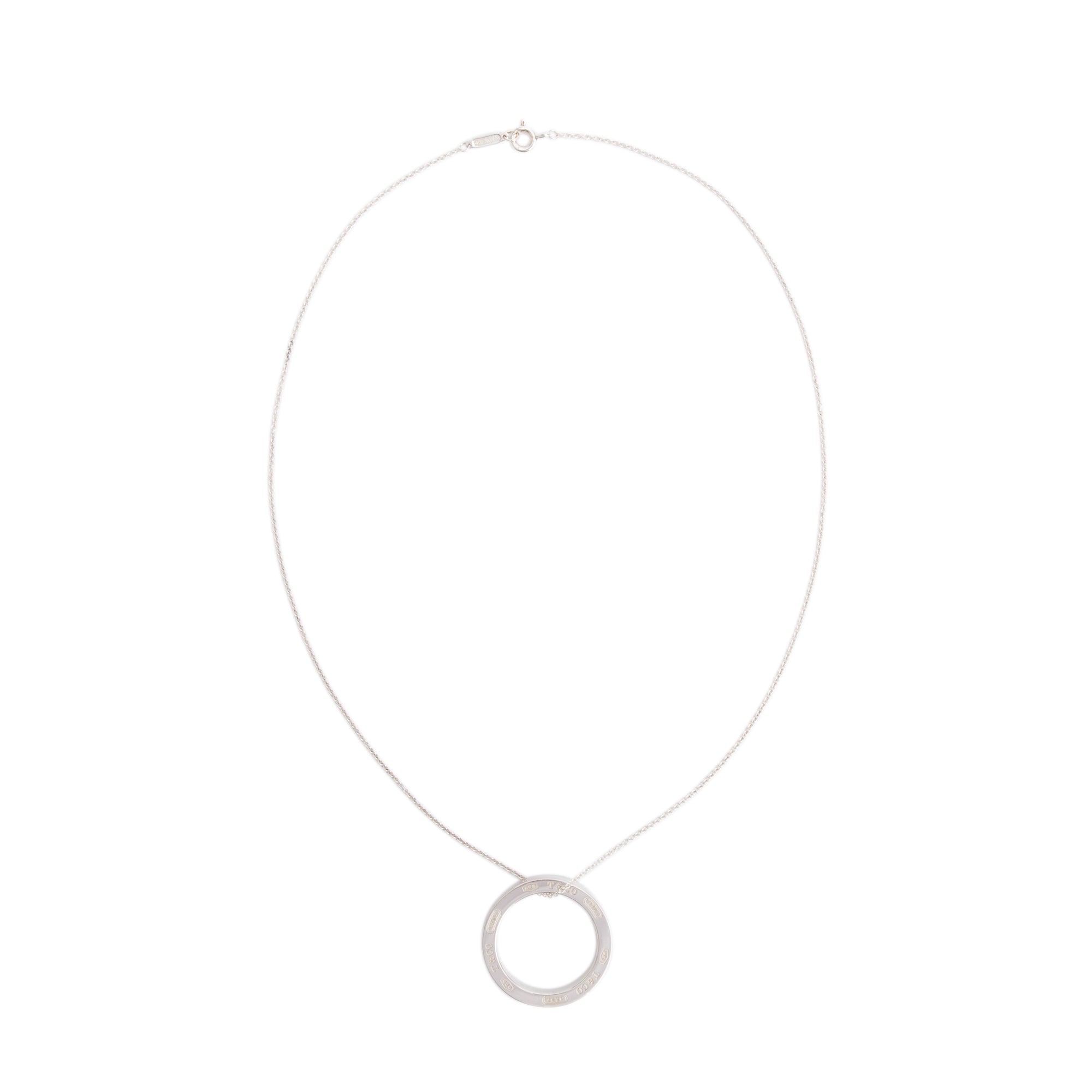 Tiffany & Co. Sterling Silver Large 1837 Circle Pendant Necklace