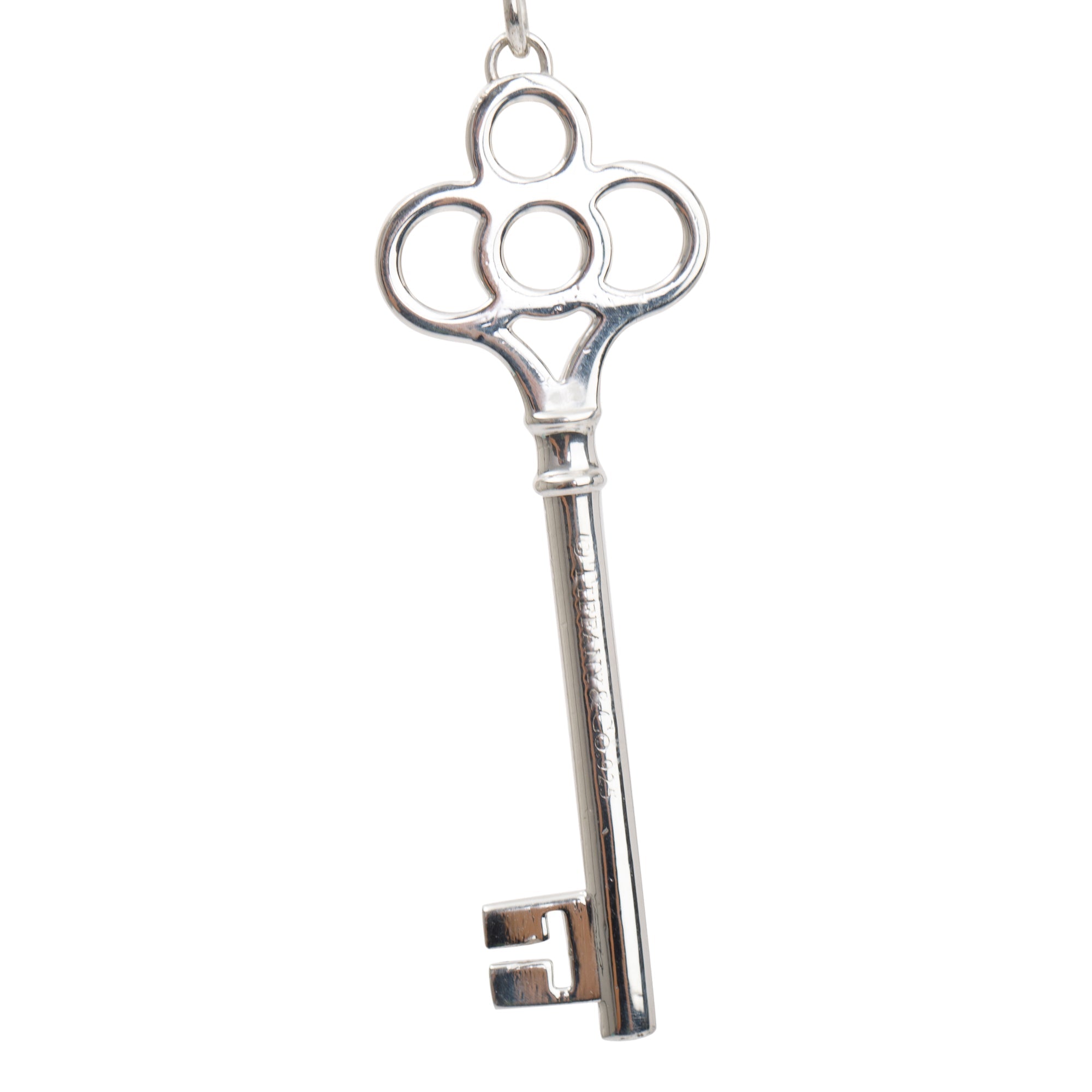 Tiffany & Co. Sterling Silver Large Crown Key Pendant Necklace