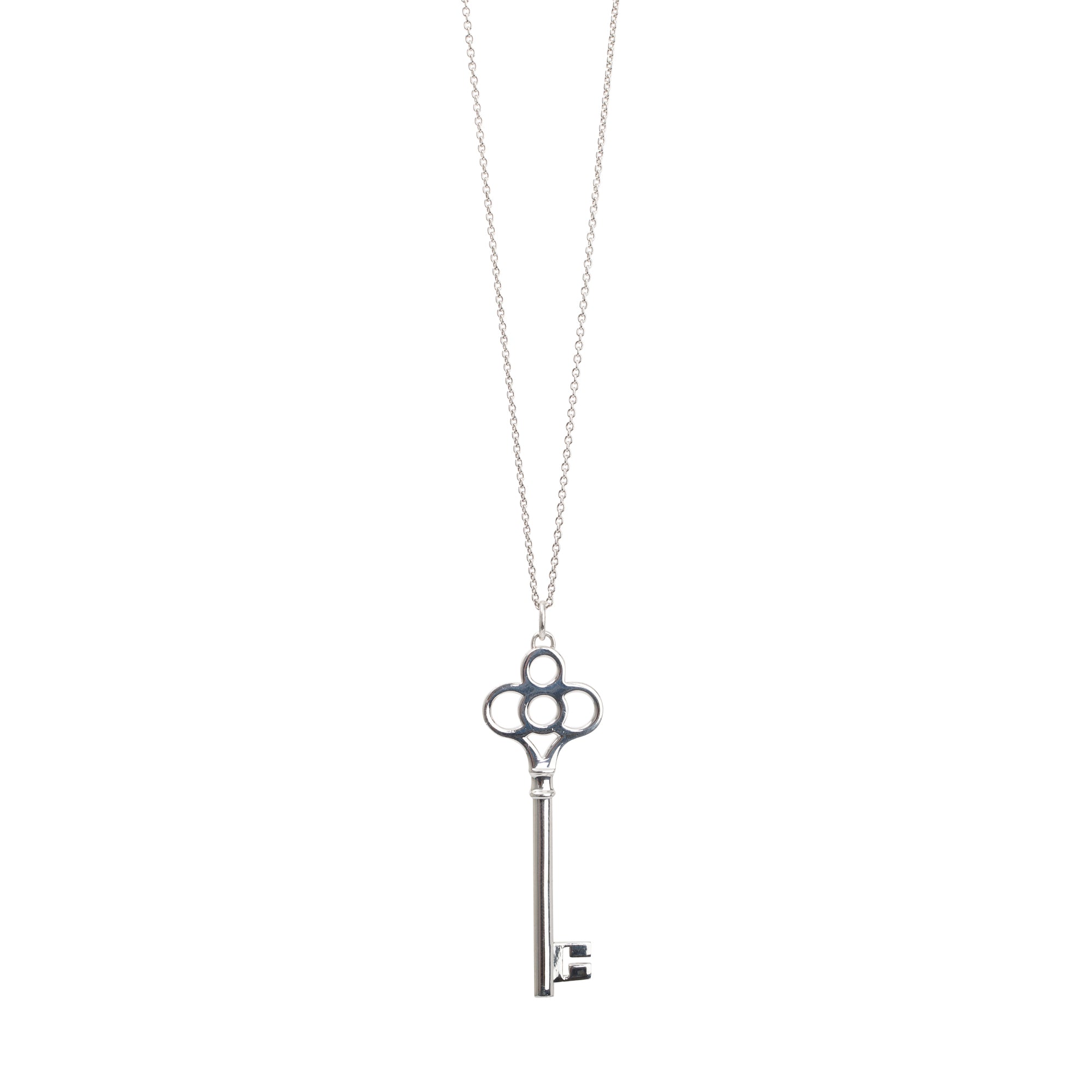 Tiffany & Co. Sterling Silver Large Crown Key Pendant Necklace