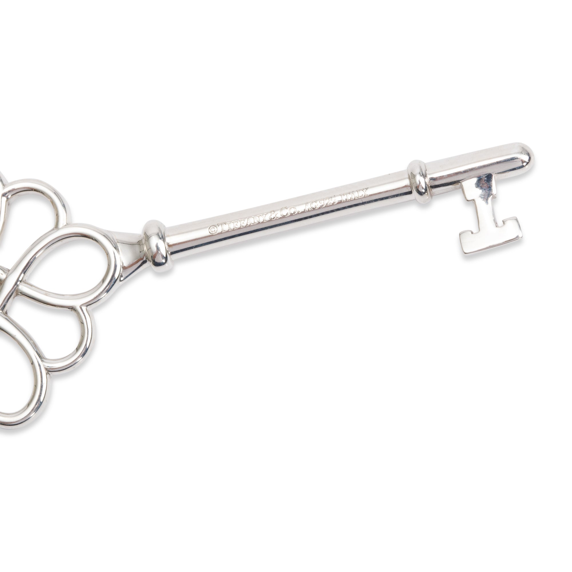 Tiffany & Co. Sterling Silver Large Love Knot Key Pendant Necklace