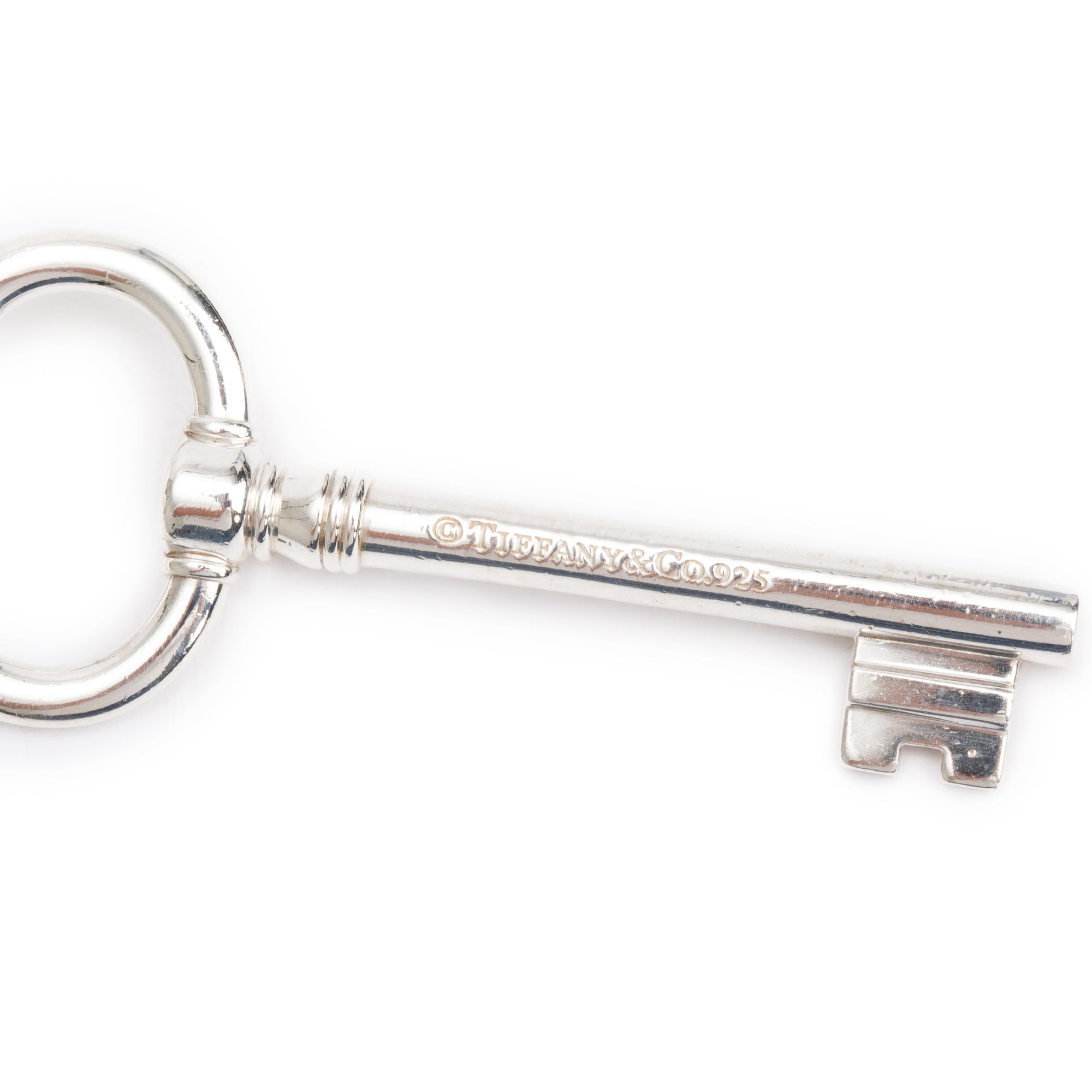 Tiffany & Co. Sterling Silver Large Oval Key Pendant Necklace