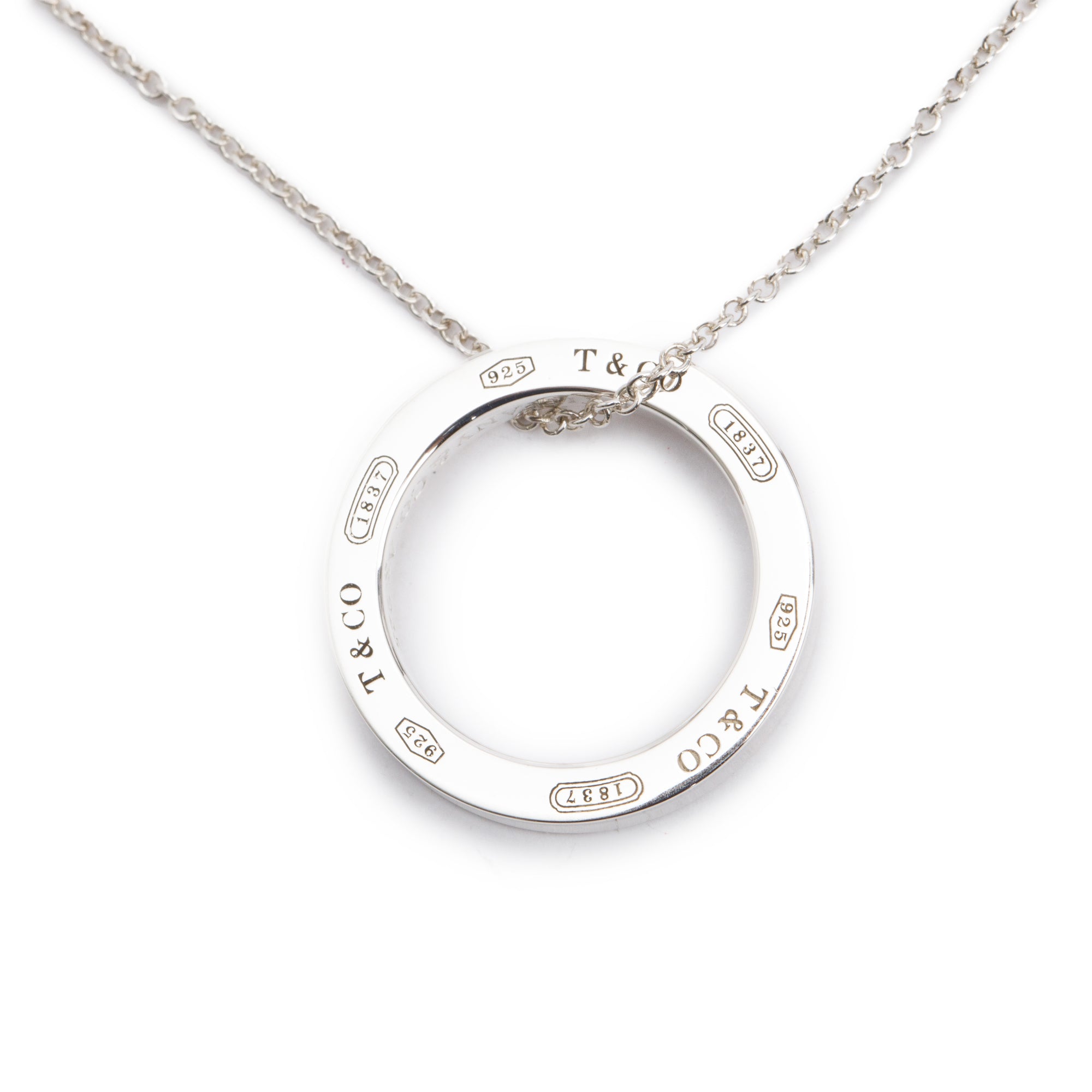 Tiffany & Co. Sterling Silver Medium 1837 Circle Pendant Necklace
