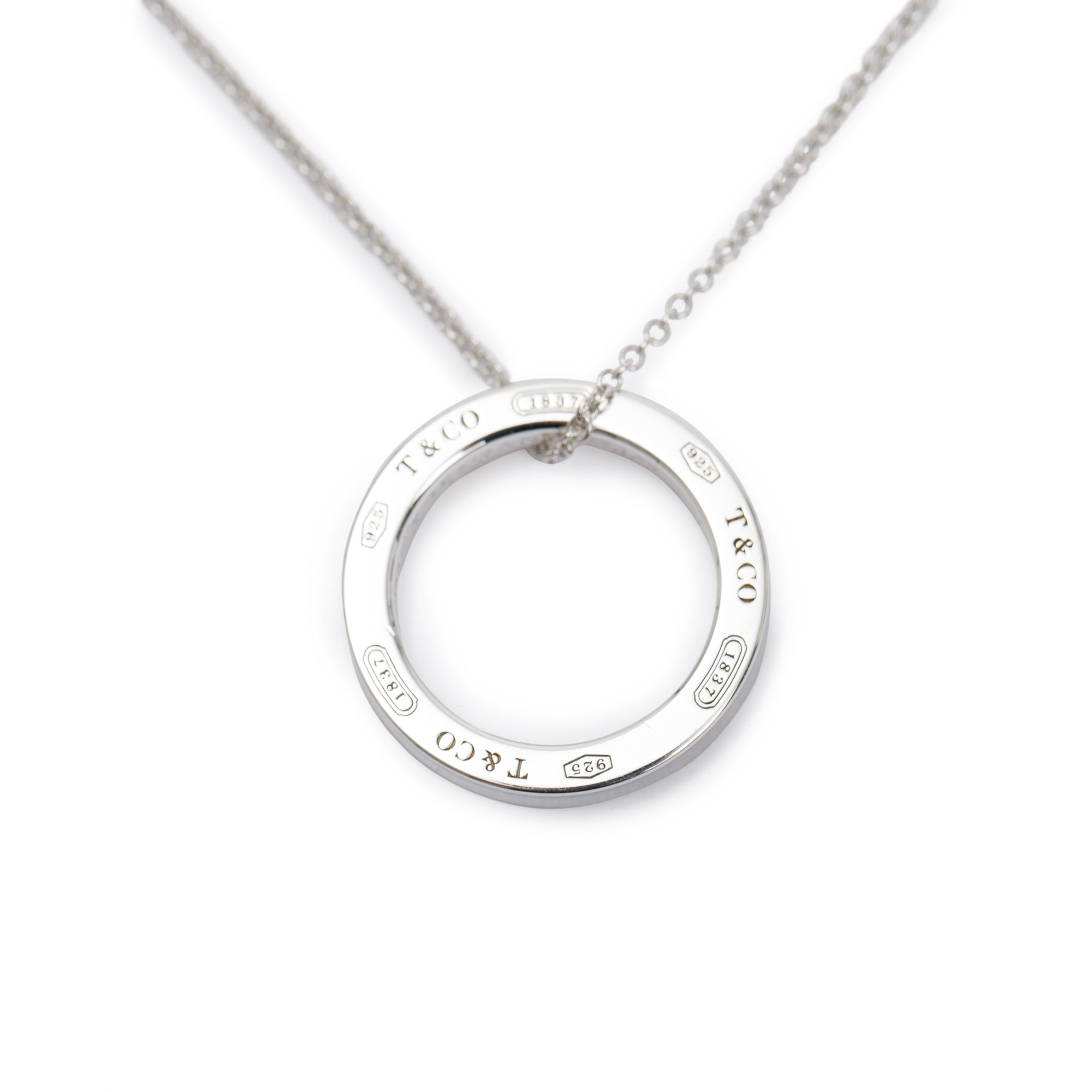 Tiffany & Co. Sterling Silver Medium 1837 Circle Pendant Necklace