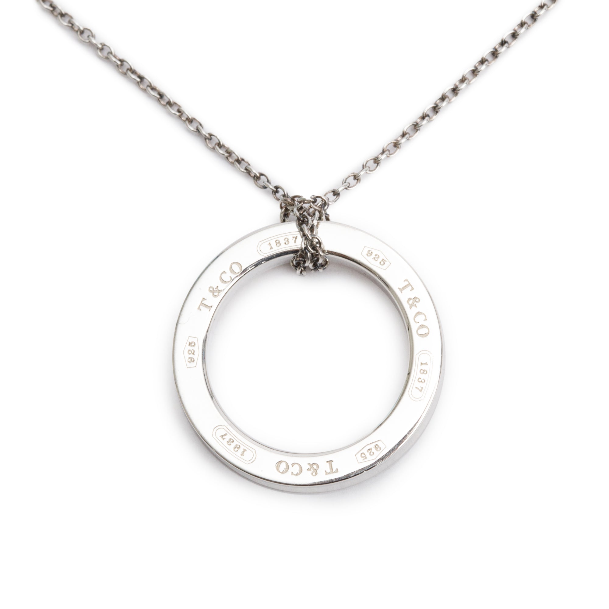 Tiffany & Co. Sterling Silver Medium 1837 Circle Pendant Necklace