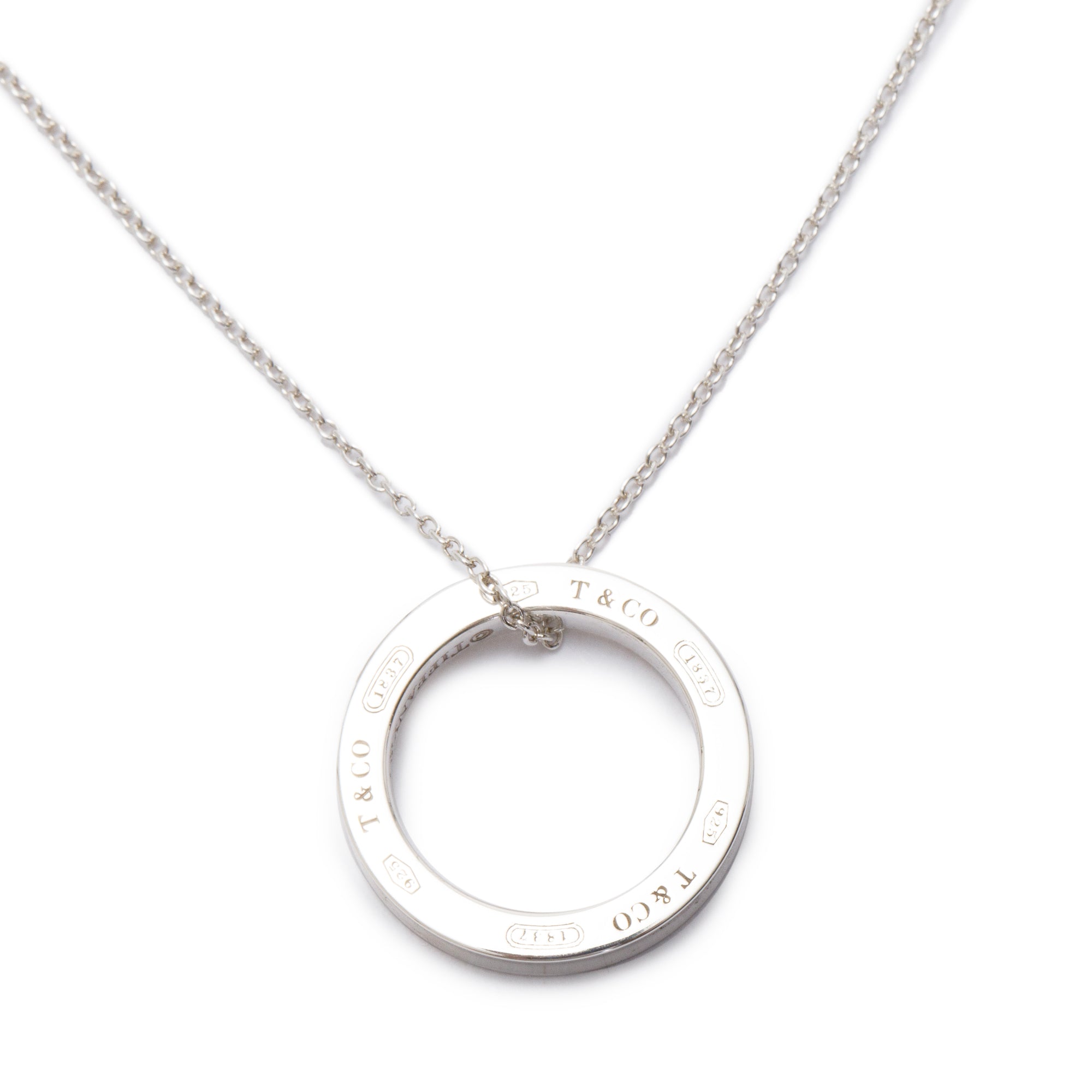 Tiffany & Co. Sterling Silver Medium 1837 Circle Pendant Necklace