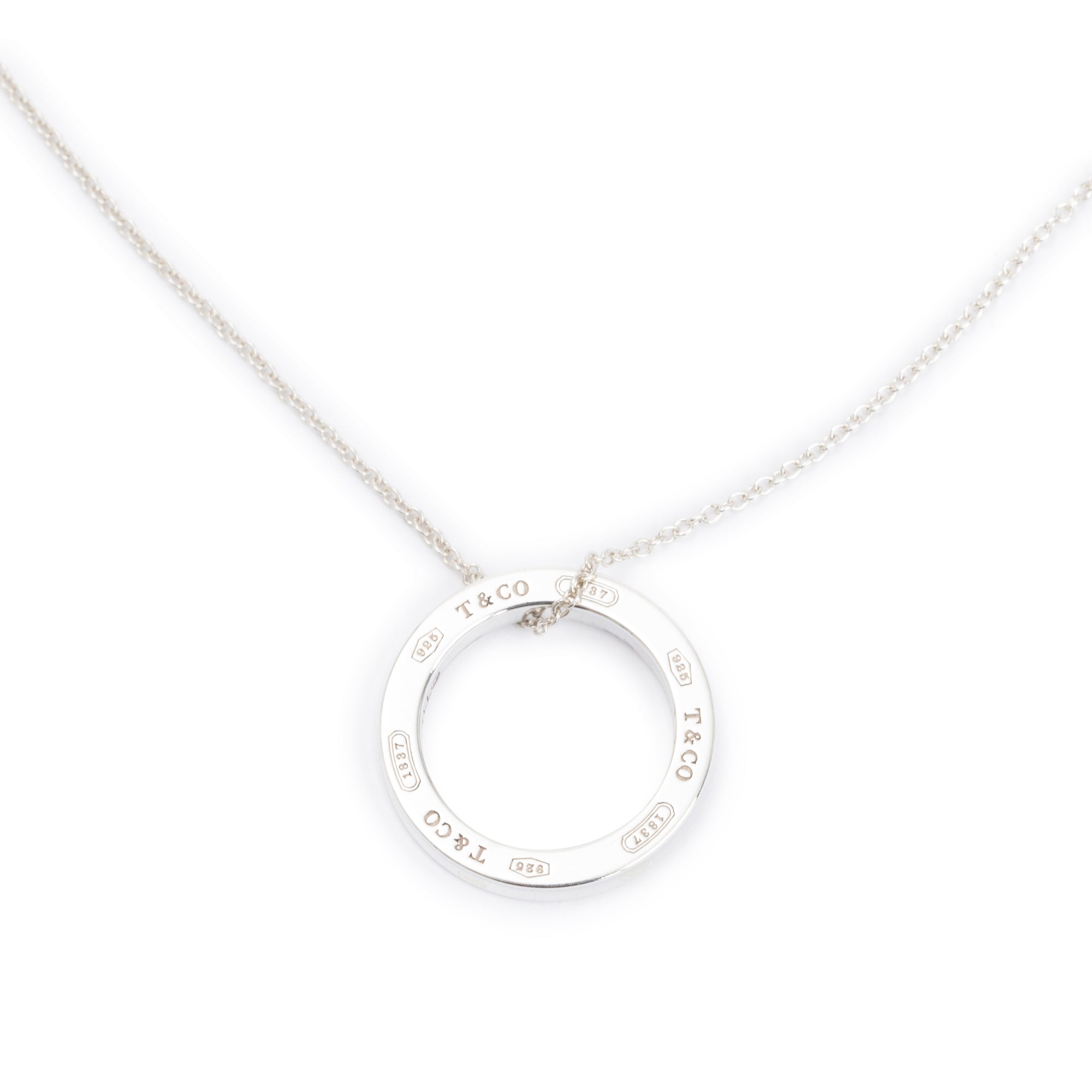 Tiffany & Co. Sterling Silver Medium 1837 Circle Pendant Necklace