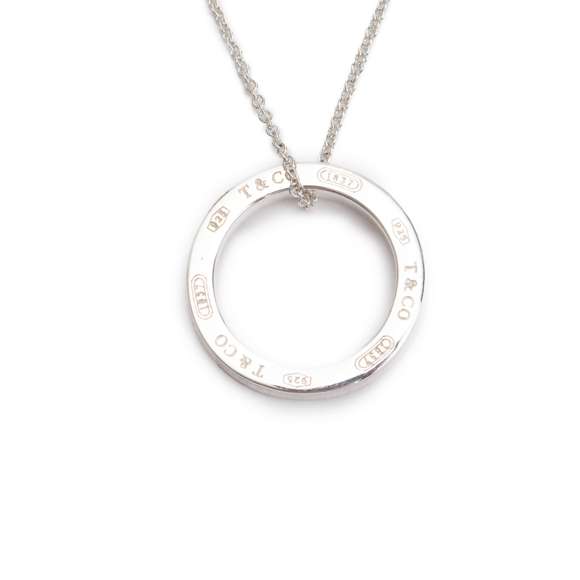 Tiffany & Co. Sterling Silver Medium 1837 Circle Pendant Necklace