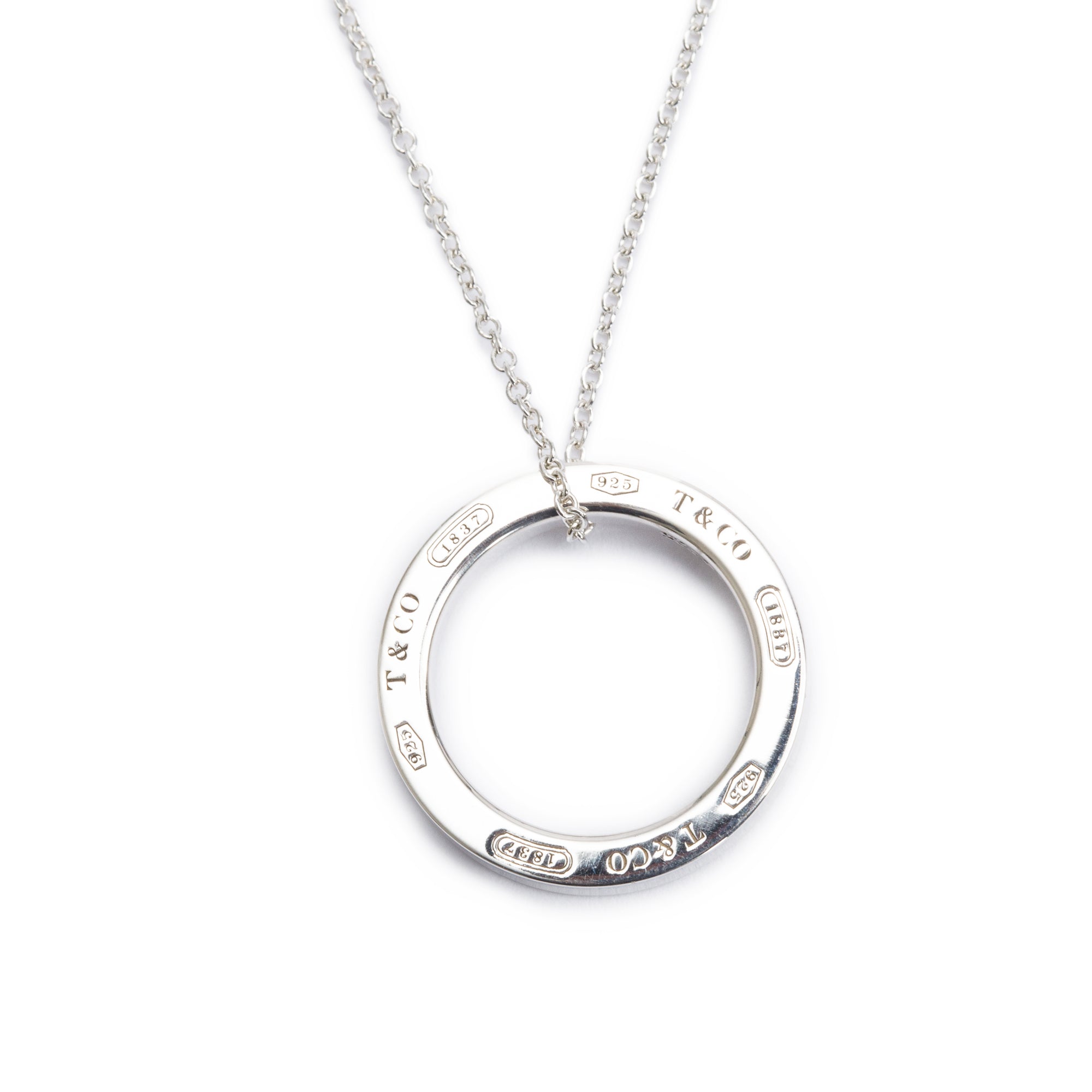 Tiffany & Co. Sterling Silver Medium 1837 Circle Pendant Necklace