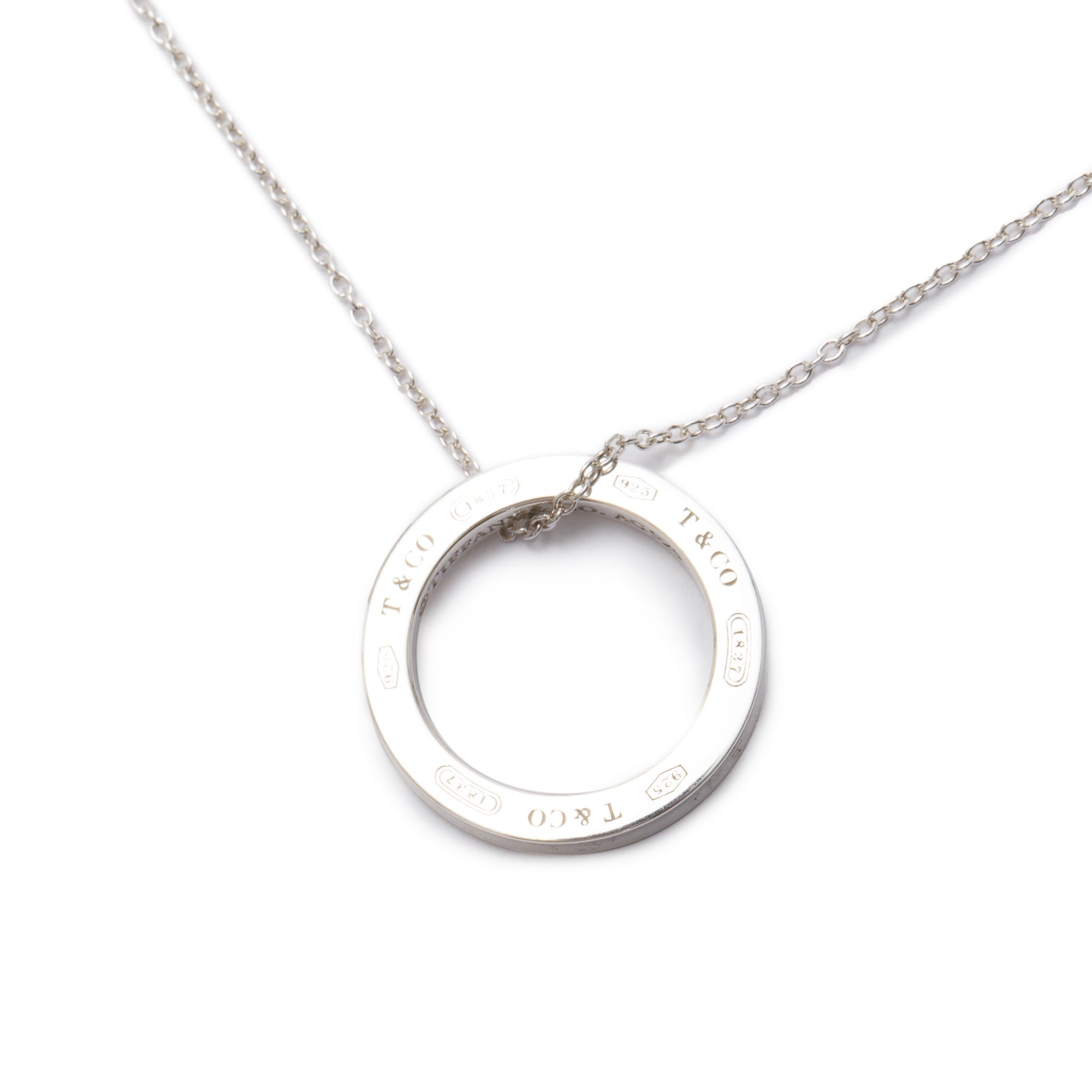 Tiffany & Co. Sterling Silver Medium 1837 Circle Pendant Necklace