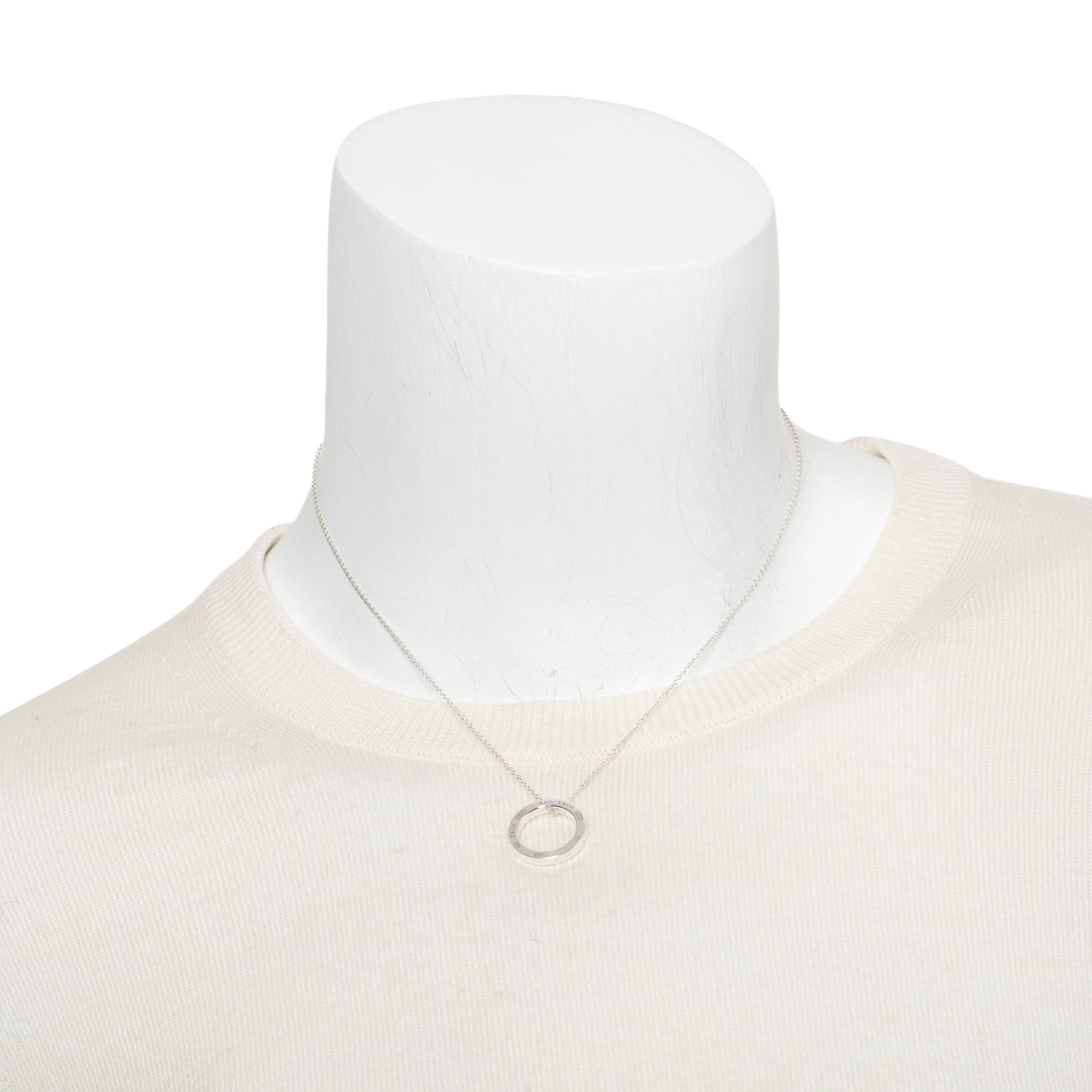 Tiffany & Co. Sterling Silver Medium 1837 Circle Pendant Necklace