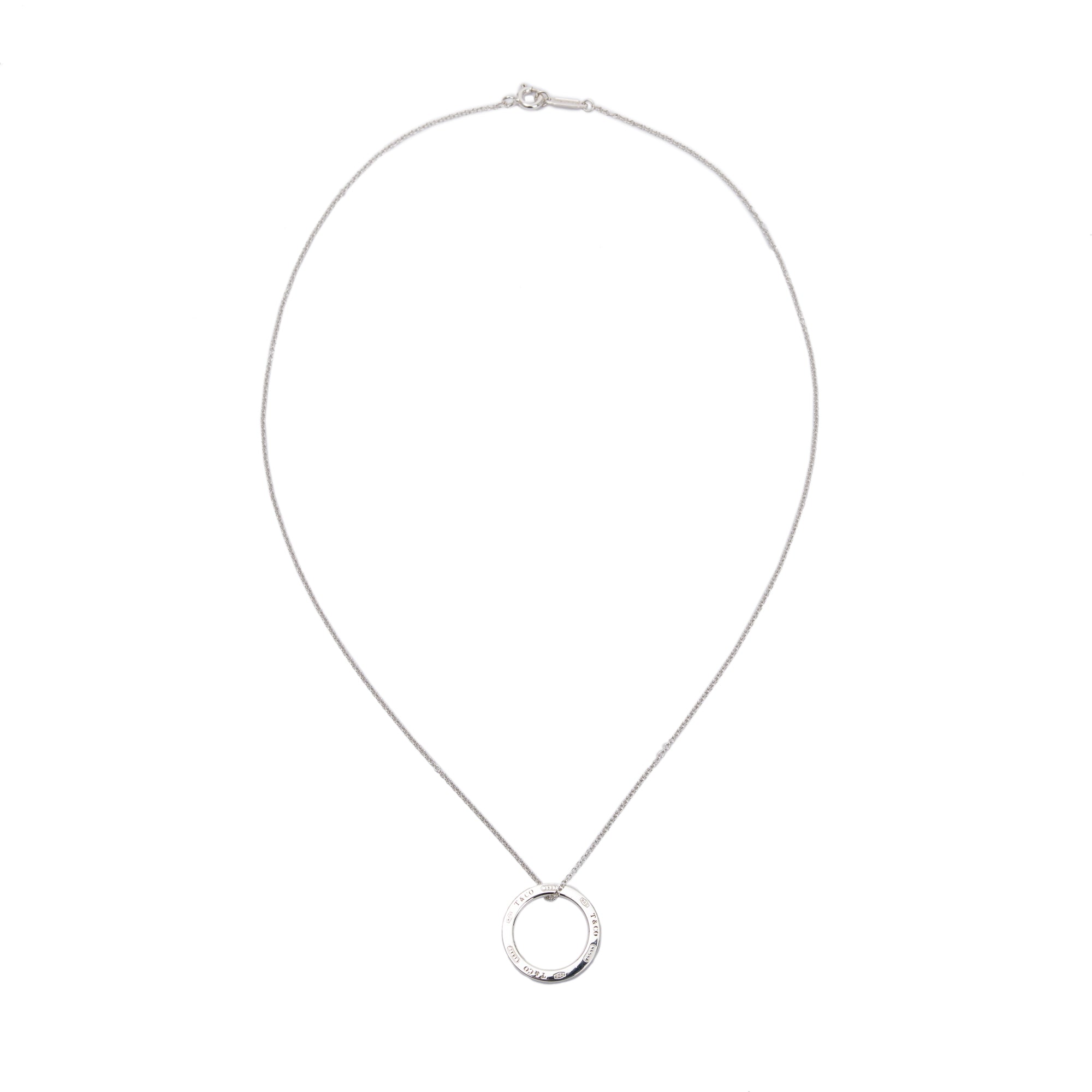 Tiffany & Co. Sterling Silver Medium 1837 Circle Pendant Necklace