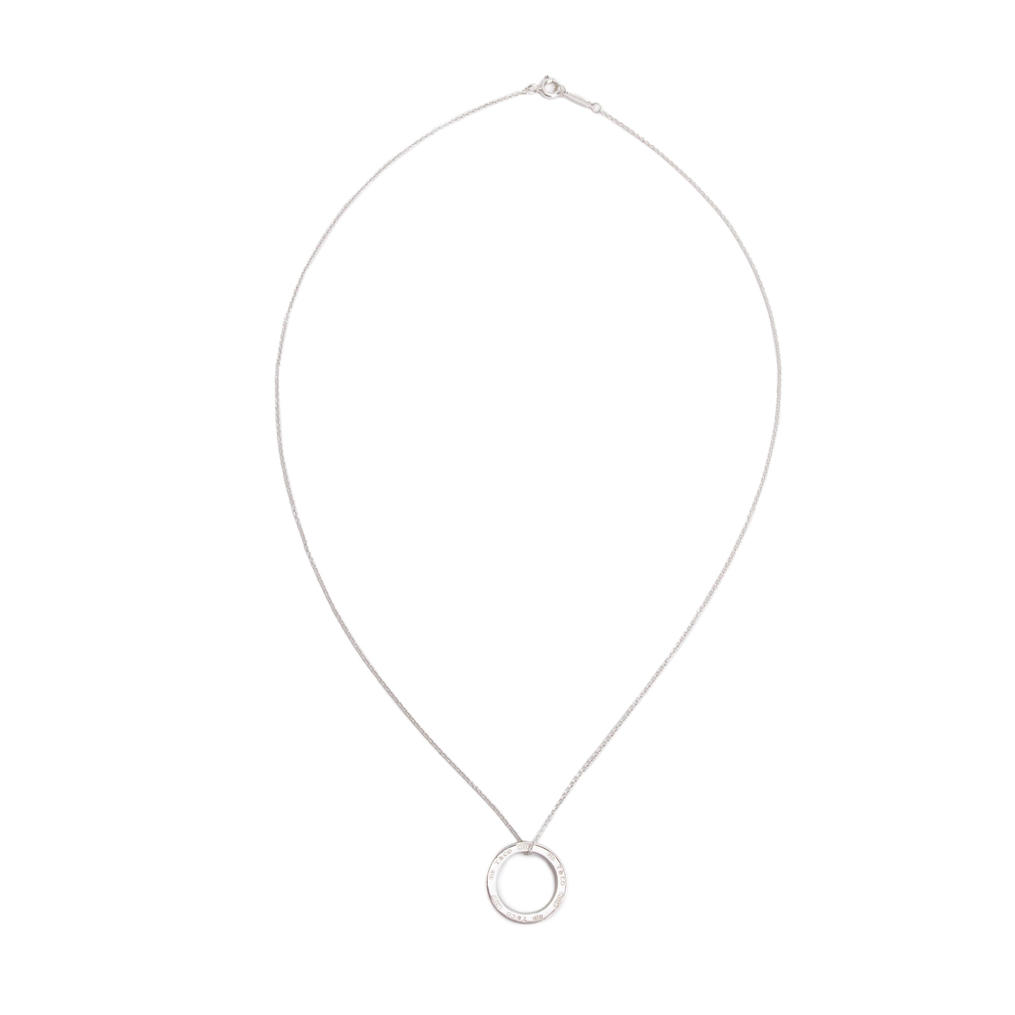 Tiffany & Co. Sterling Silver Medium 1837 Circle Pendant Necklace