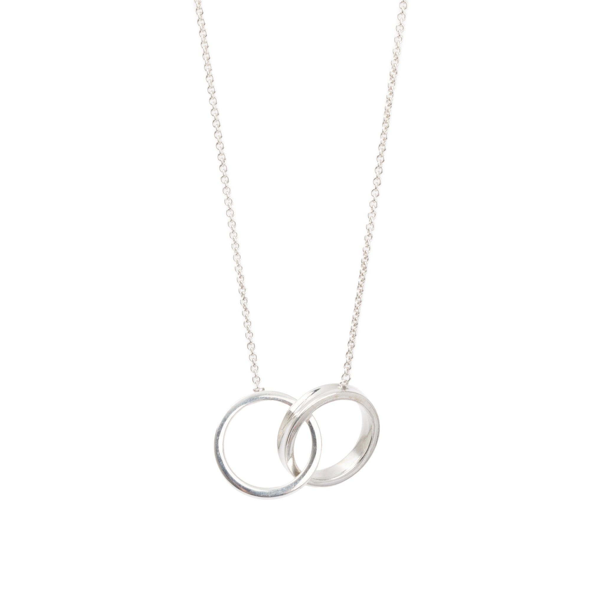 Tiffany & Co. Sterling Silver Medium 1837 Interlocking Circles Pendant Necklace