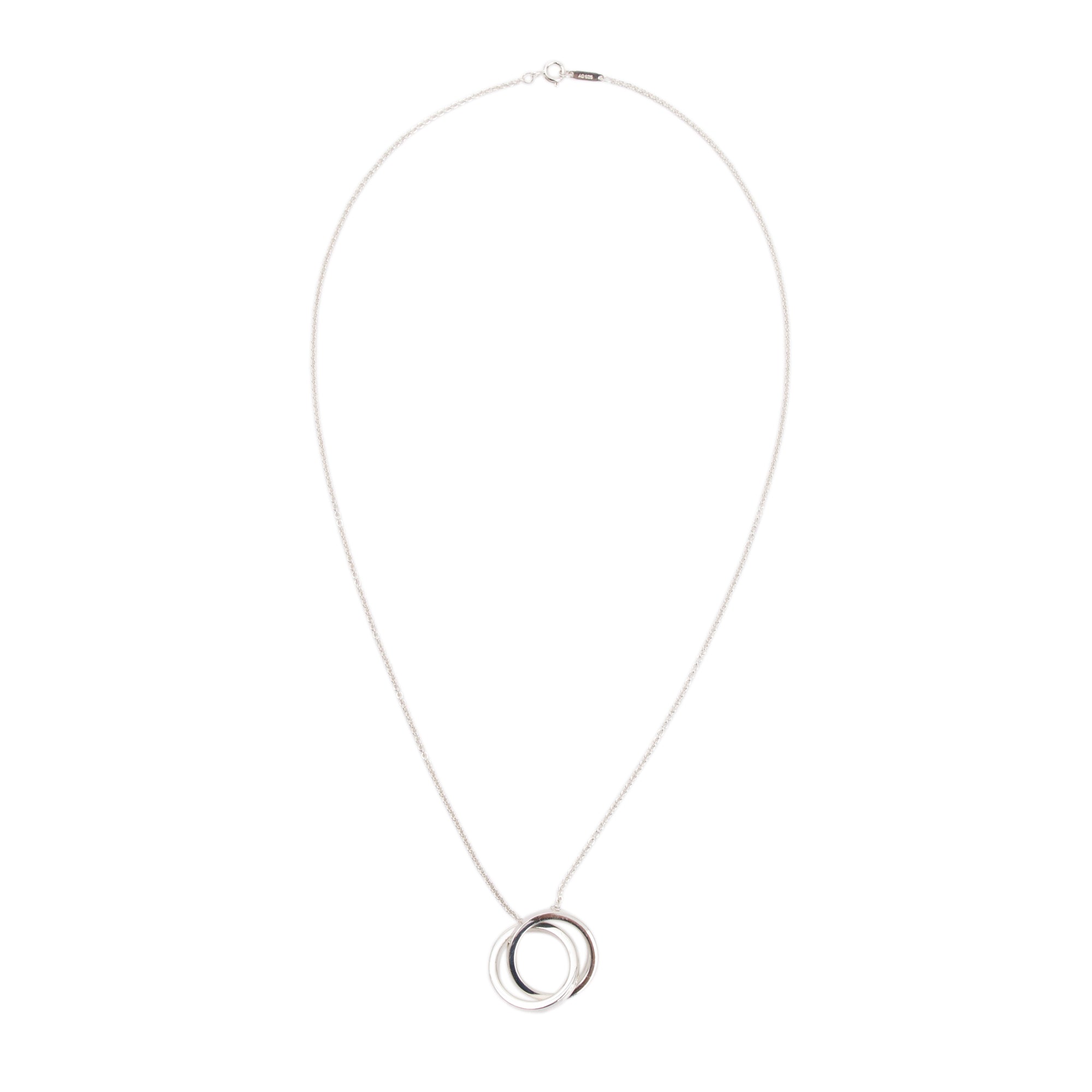 Tiffany & Co. Sterling Silver Medium 1837 Interlocking Circles Pendant Necklace