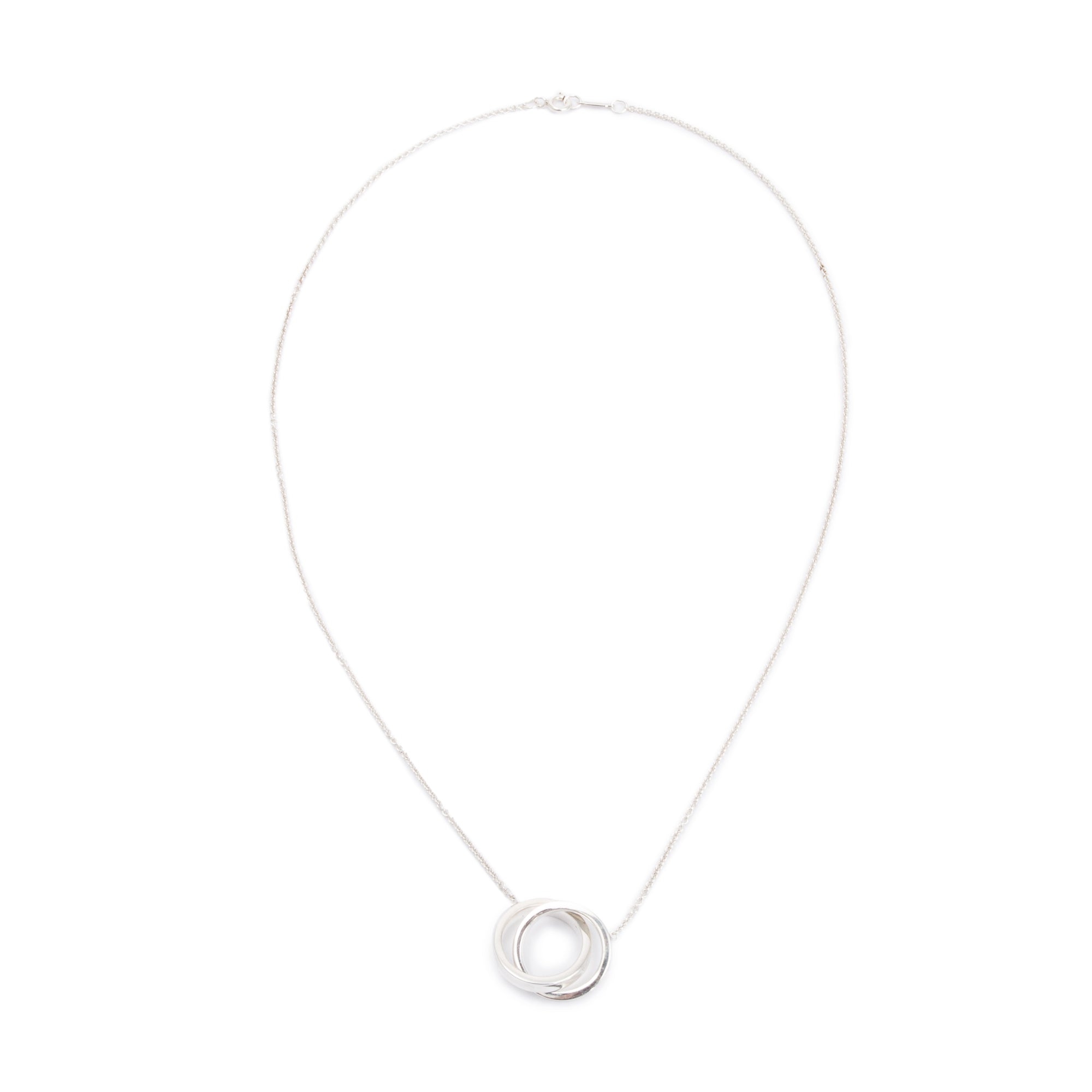 Tiffany & Co. Sterling Silver Medium 1837 Interlocking Circles Pendant Necklace