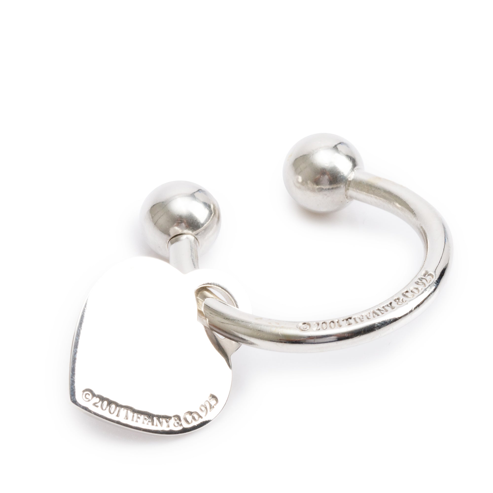 Tiffany & Co. Sterling Silver Medium Heart Tag Key Ring