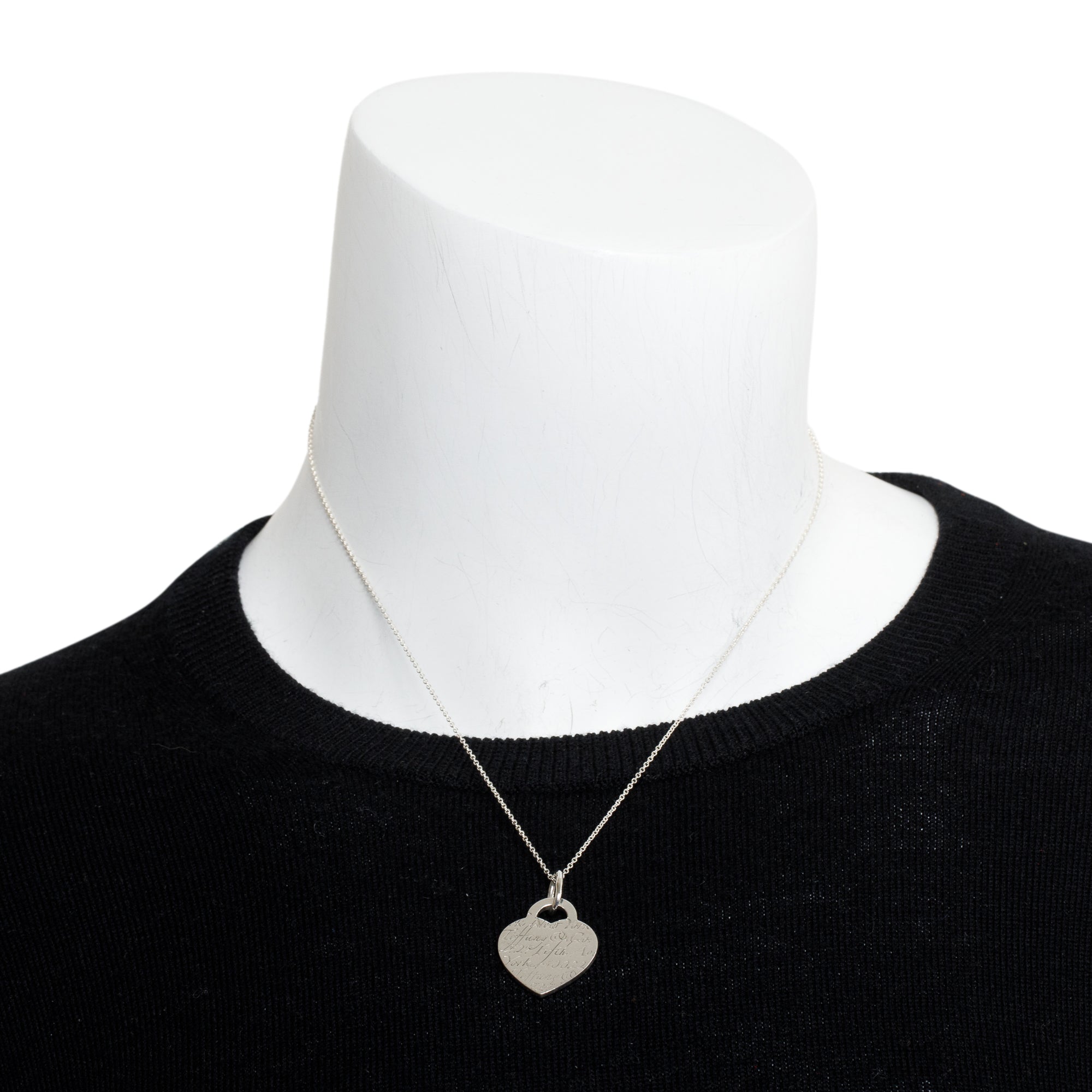 Tiffany & Co. Sterling Silver Medium Notes Heart Tag Pendant Necklace