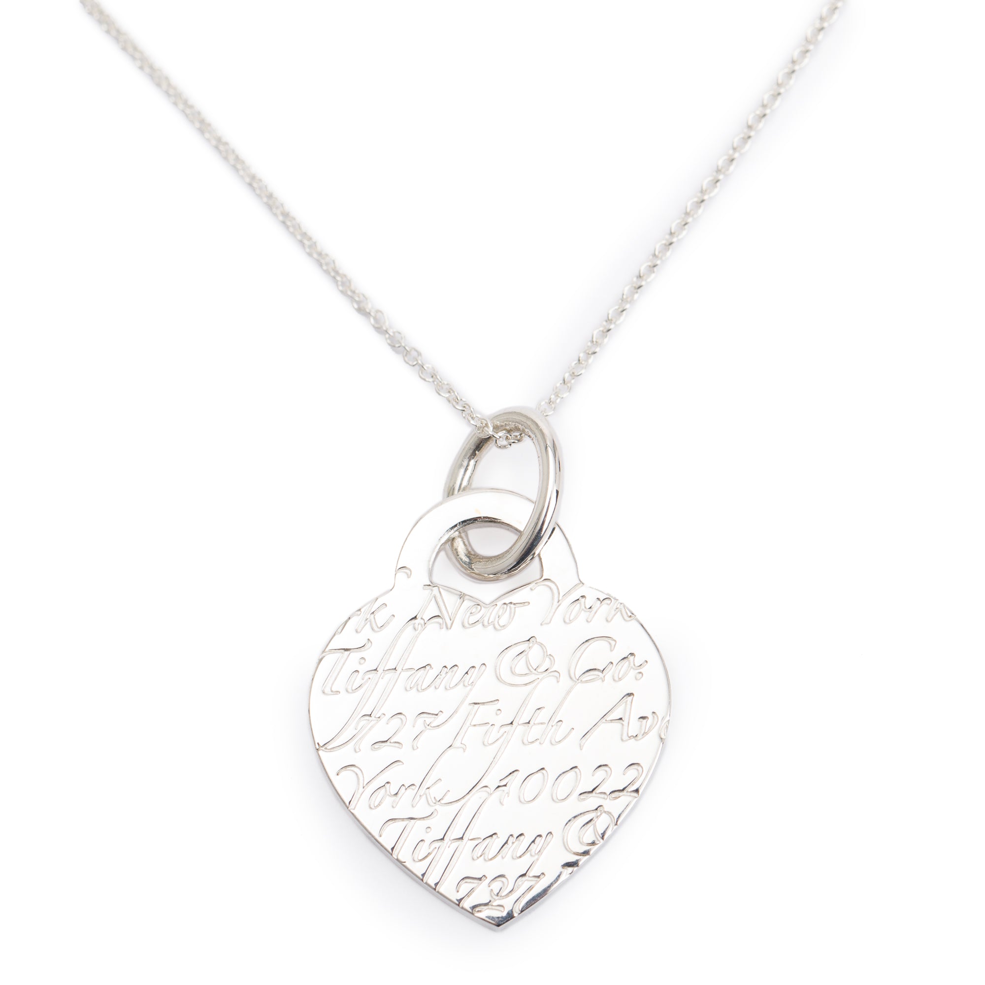 Tiffany & Co. Sterling Silver Medium Notes Heart Tag Pendant Necklace