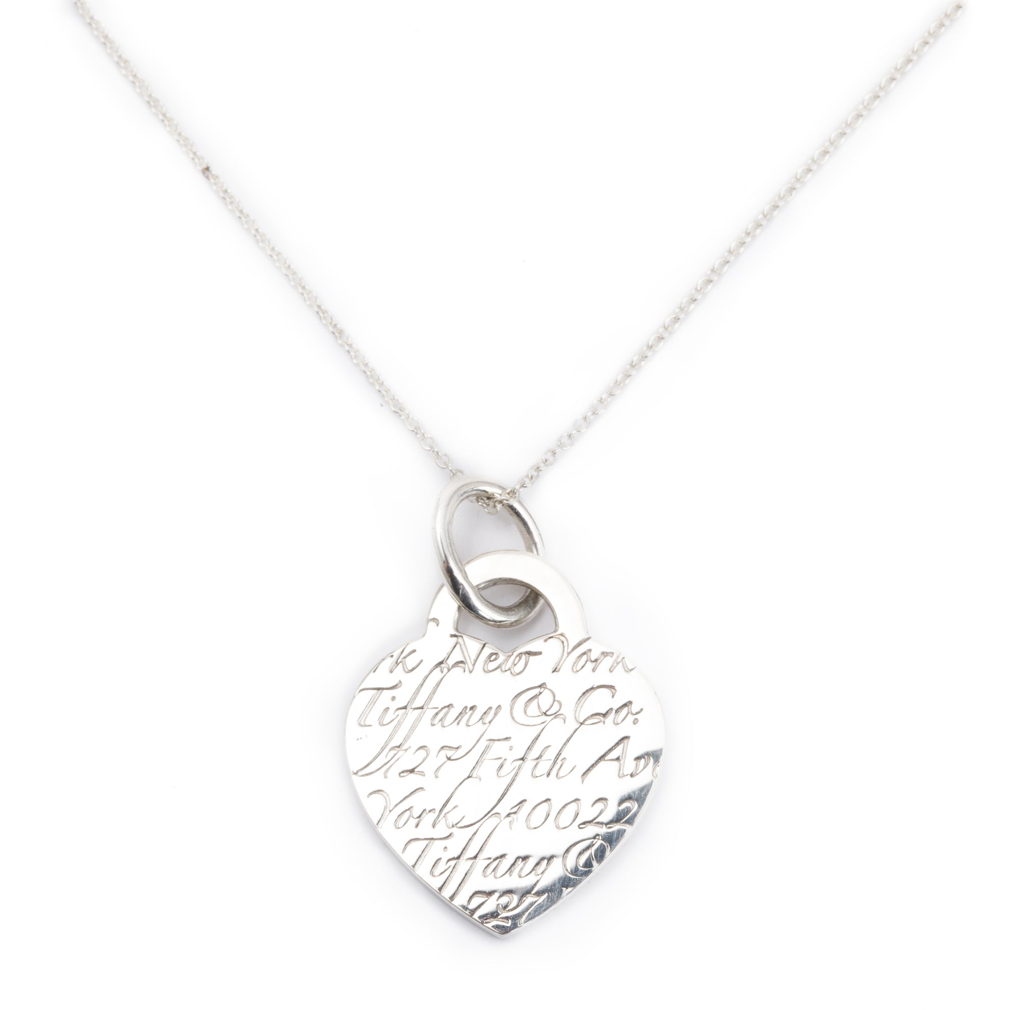 Tiffany & Co. Sterling Silver Medium Notes Heart Tag Pendant Necklace