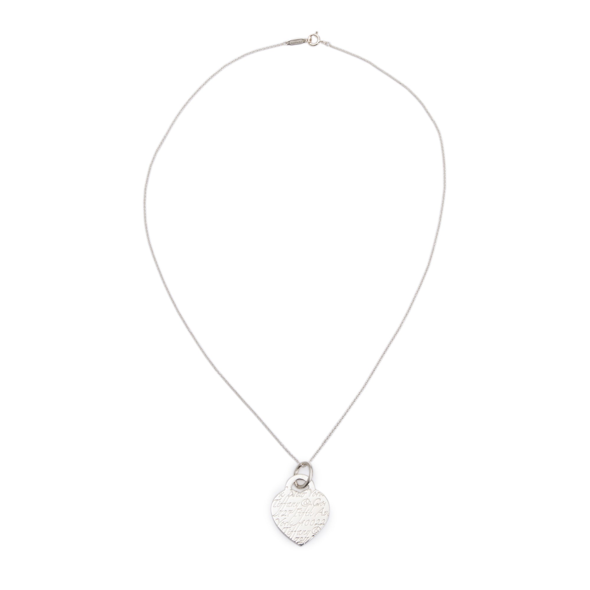 Tiffany & Co. Sterling Silver Medium Notes Heart Tag Pendant Necklace