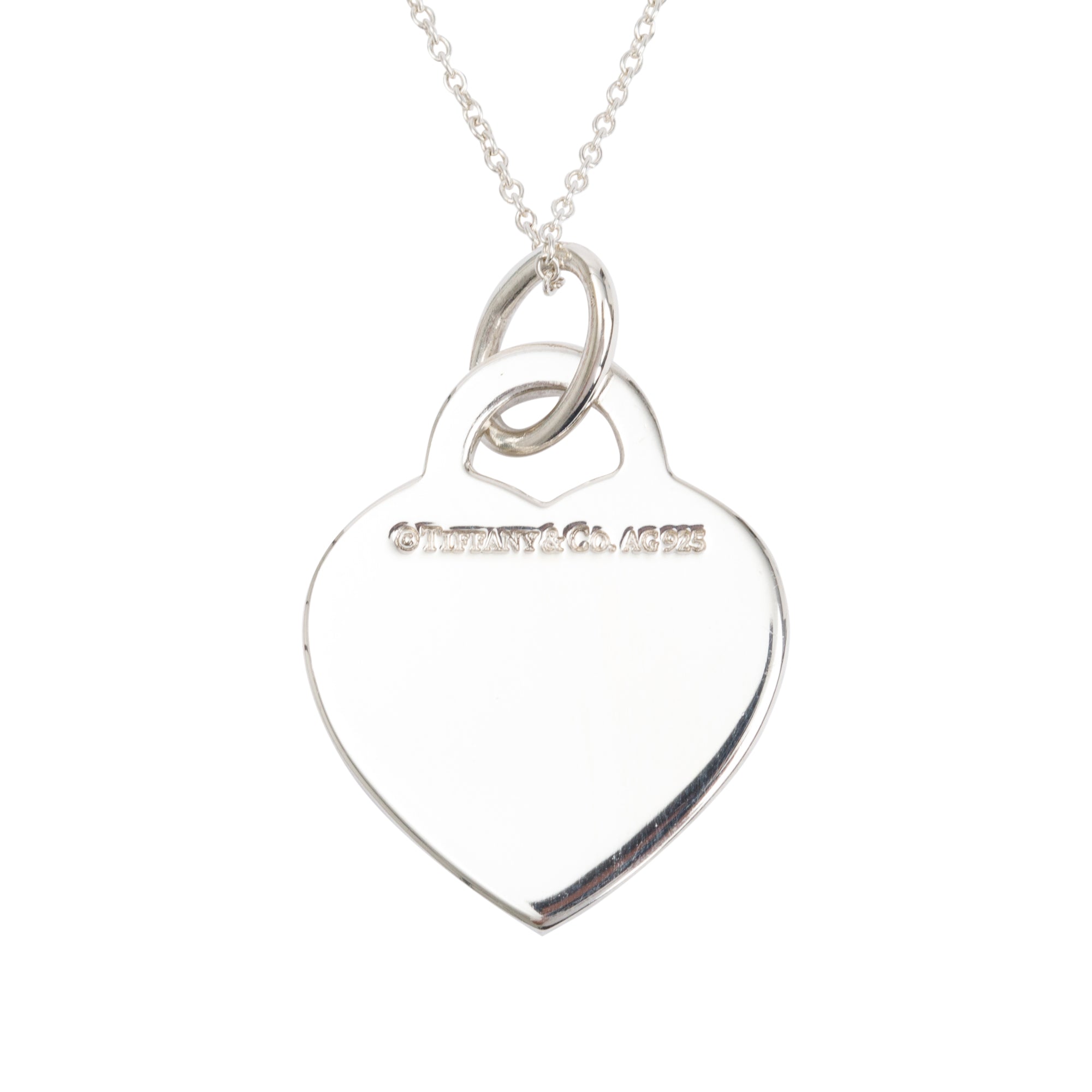 Tiffany & Co. Sterling Silver Medium Notes 'I Love You' Heart Tag Pendant Necklace