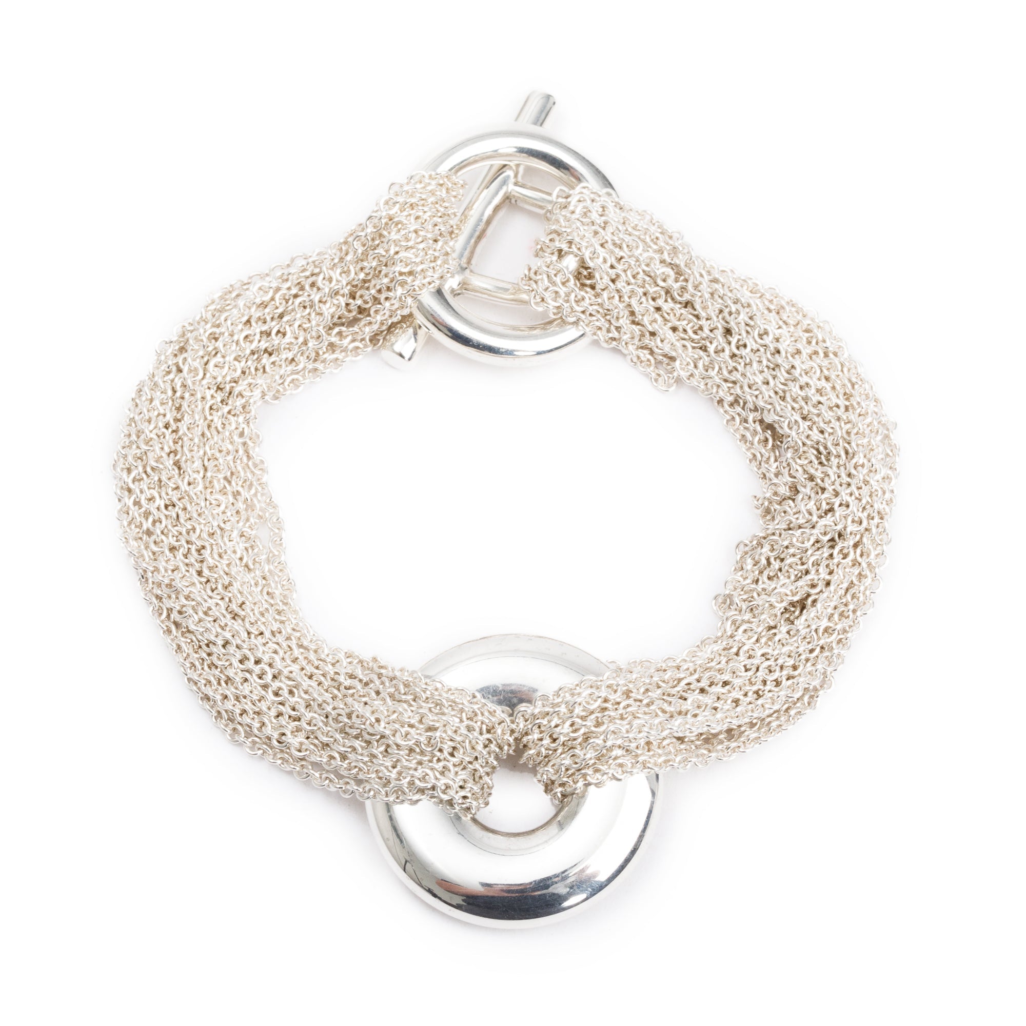 Tiffany & Co. Sterling Silver Mesh Circle Multistrand Bracelet
