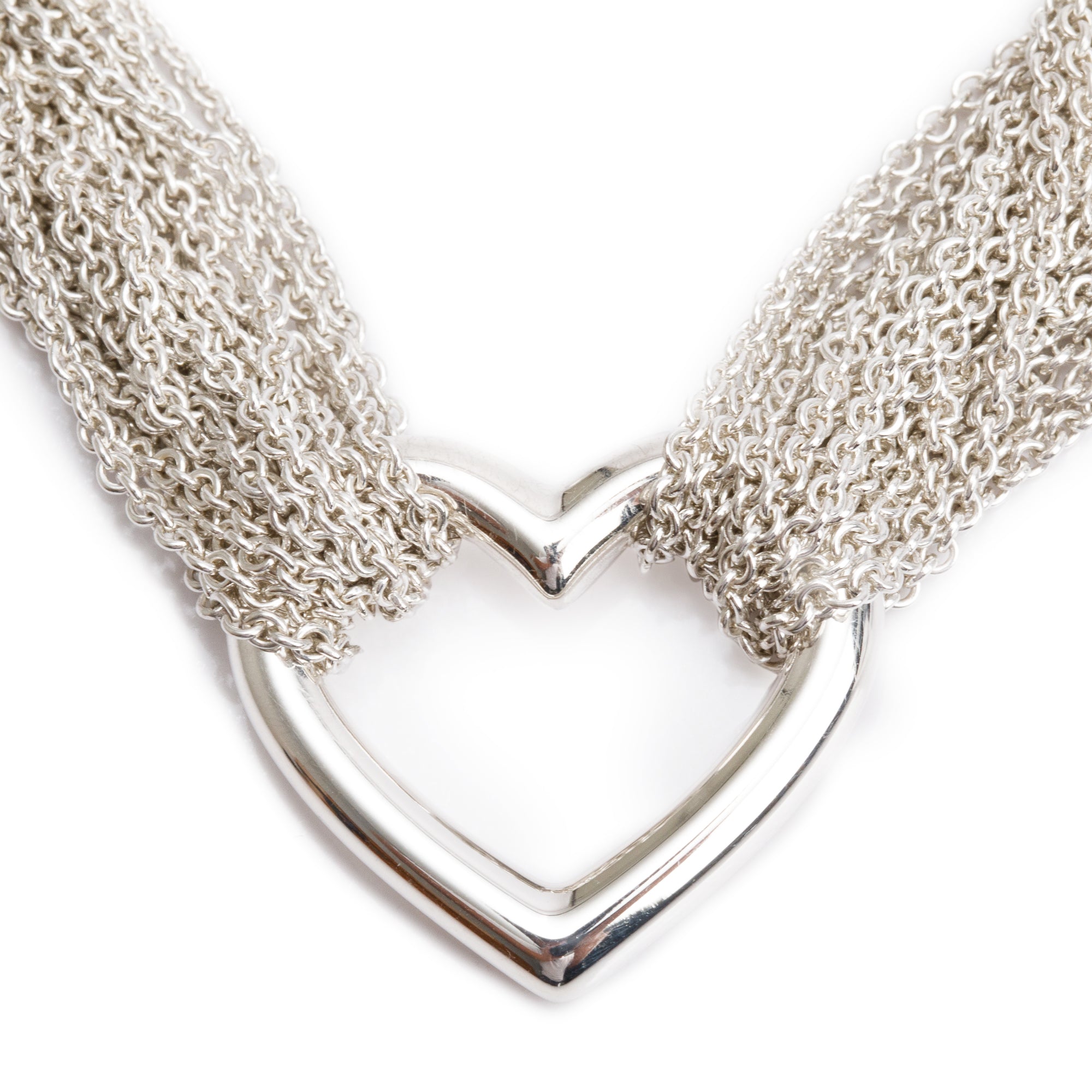 Tiffany & Co. Sterling Silver Mesh Heart Multistrand Toggle Bracelet
