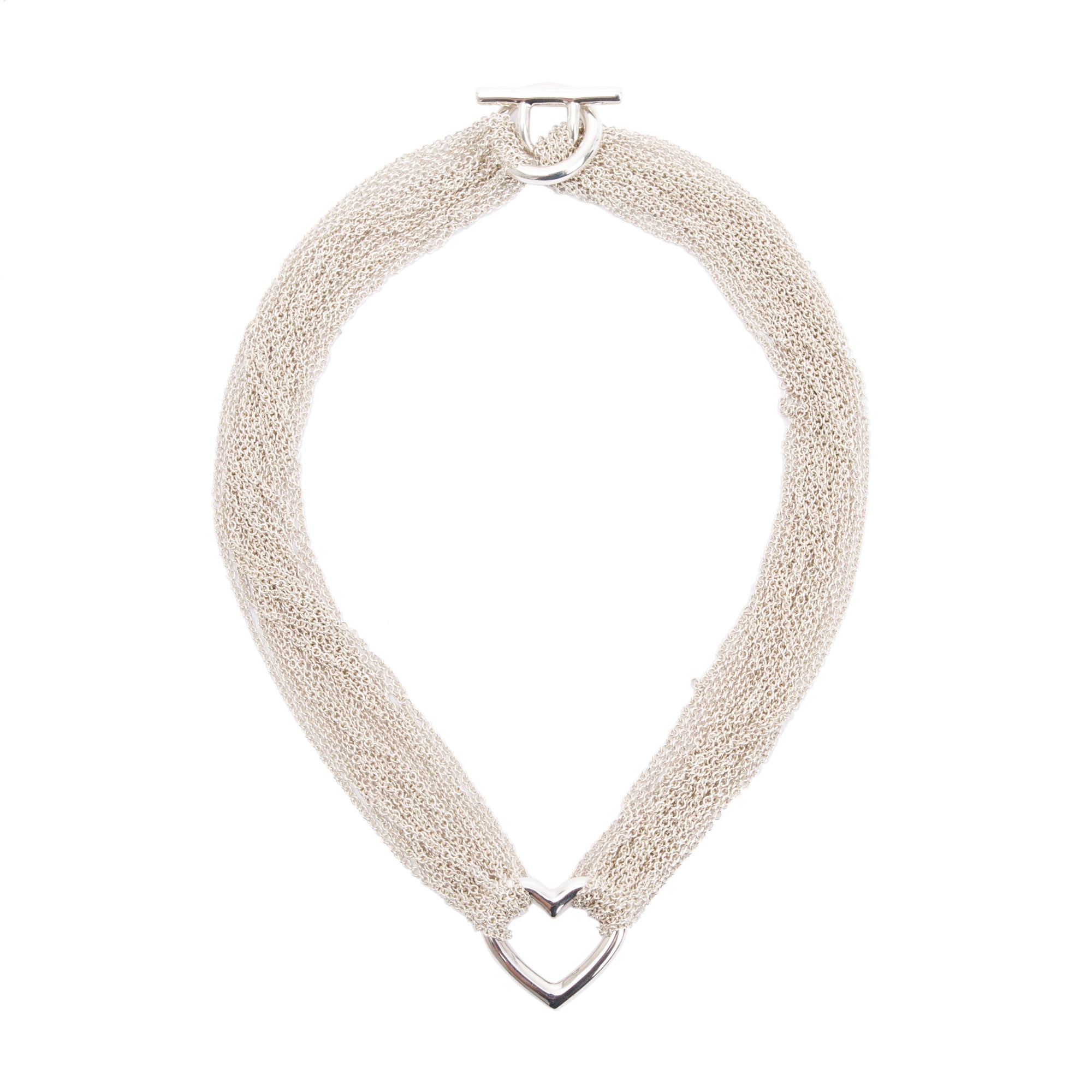 Tiffany & Co. Sterling Silver Mesh Heart Necklace