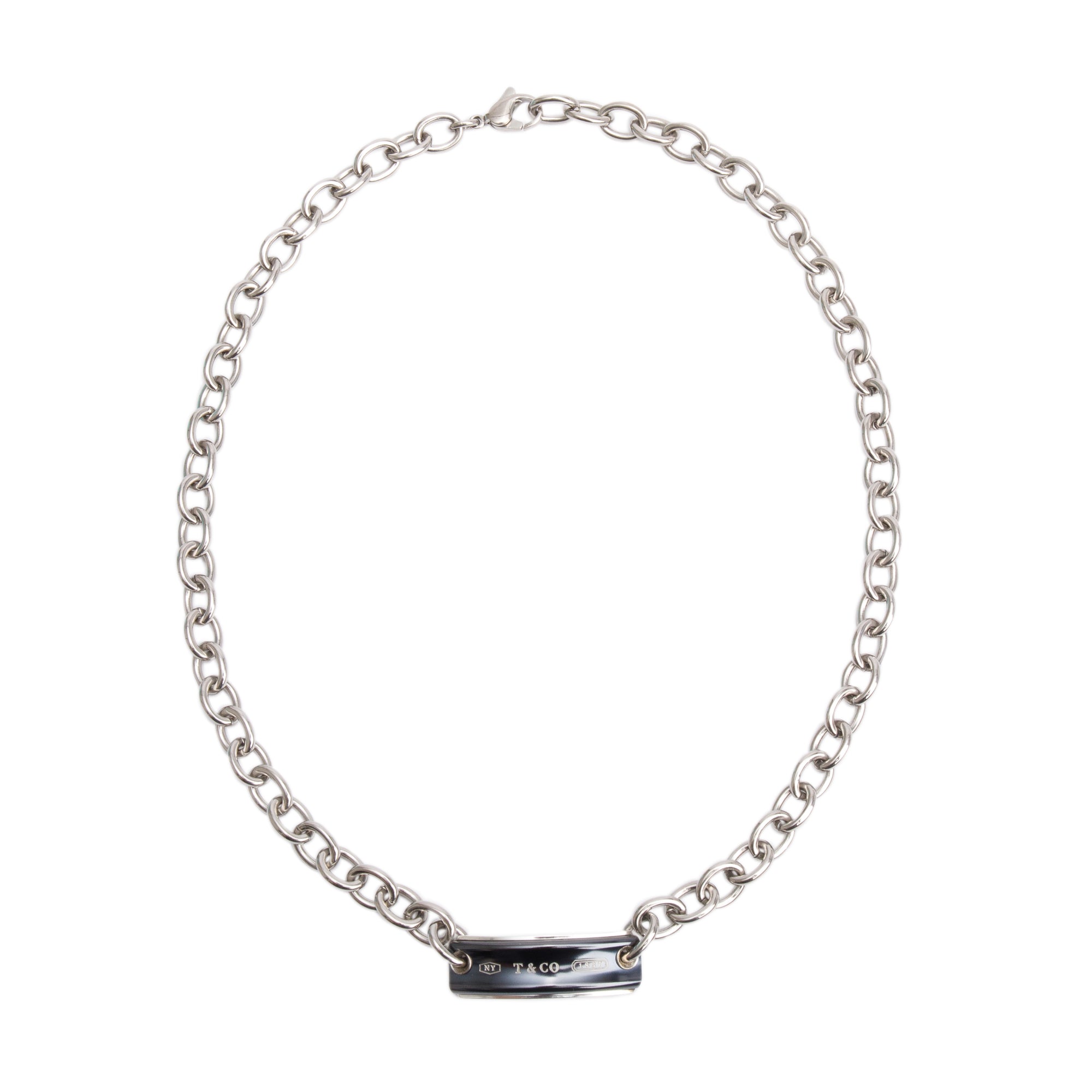 Tiffany & Co. Sterling Silver & Midnight Titanium 1837 Link Necklace