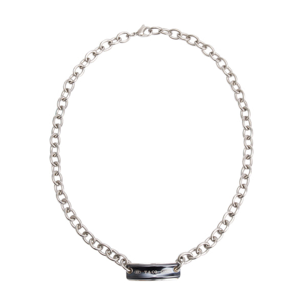 Tiffany & Co. Sterling Silver & Midnight Titanium 1837 Link