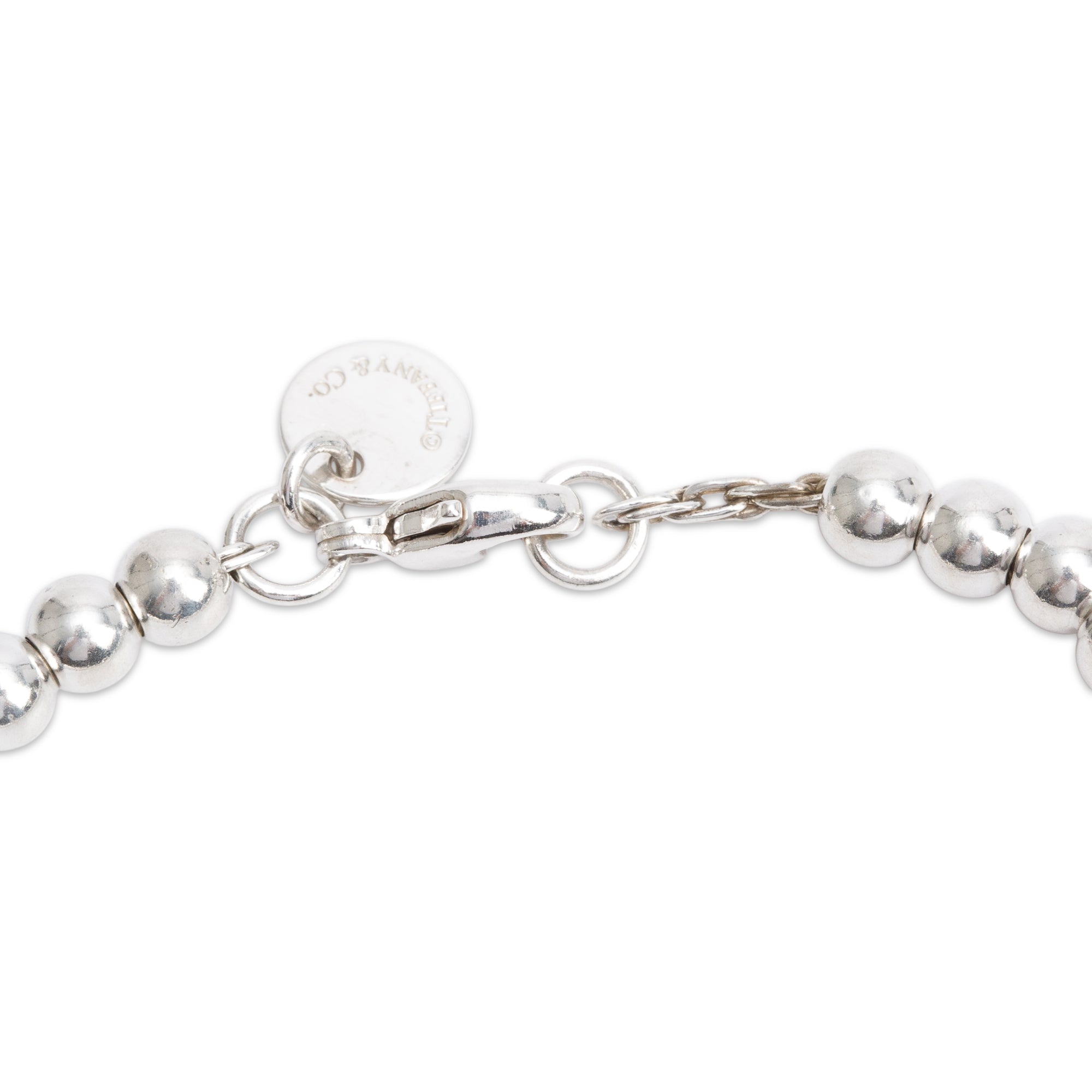 Tiffany & Co. Sterling Silver Mini Bow 4 MM Bead Bracelet