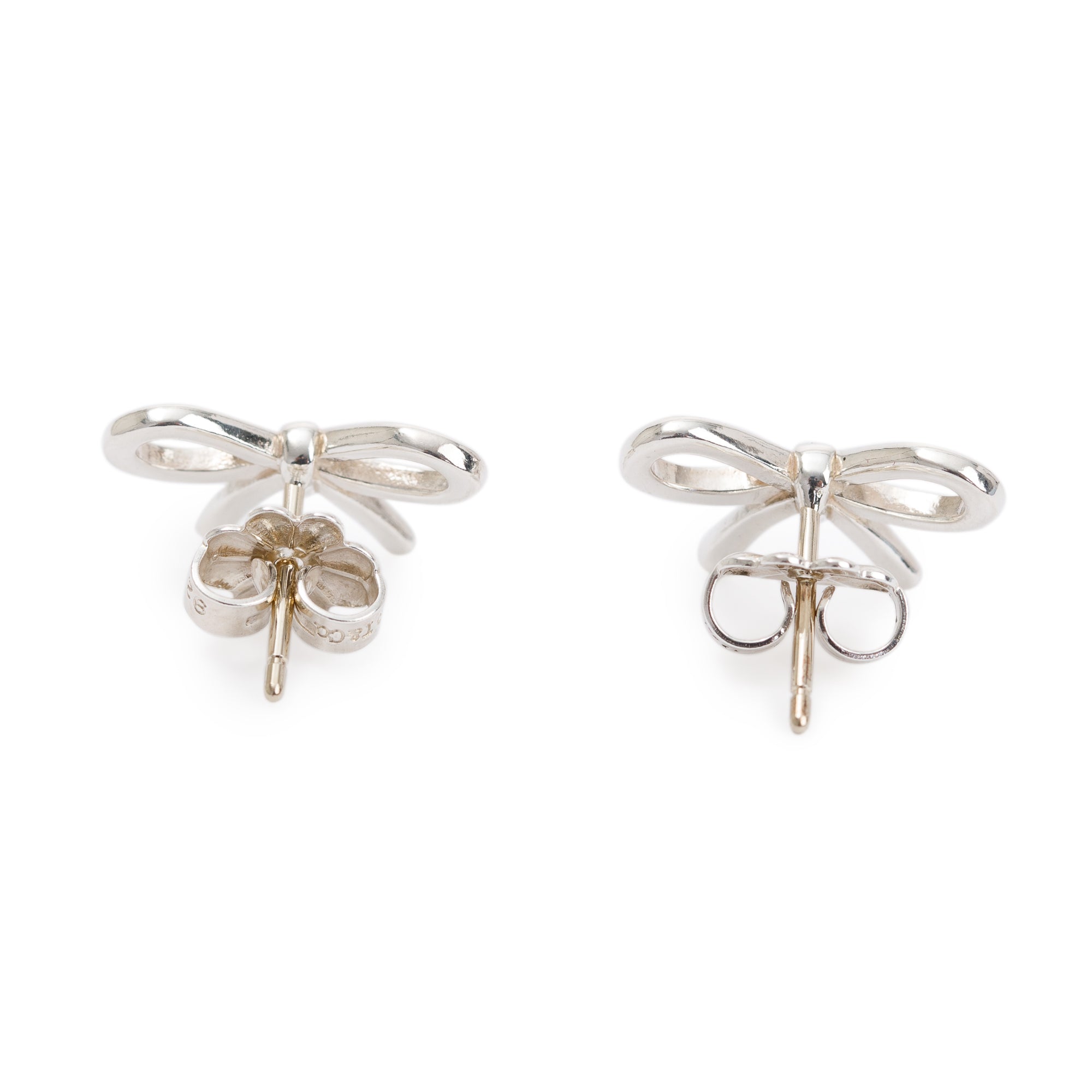 Tiffany & Co. Sterling Silver Mini Bow Earrings
