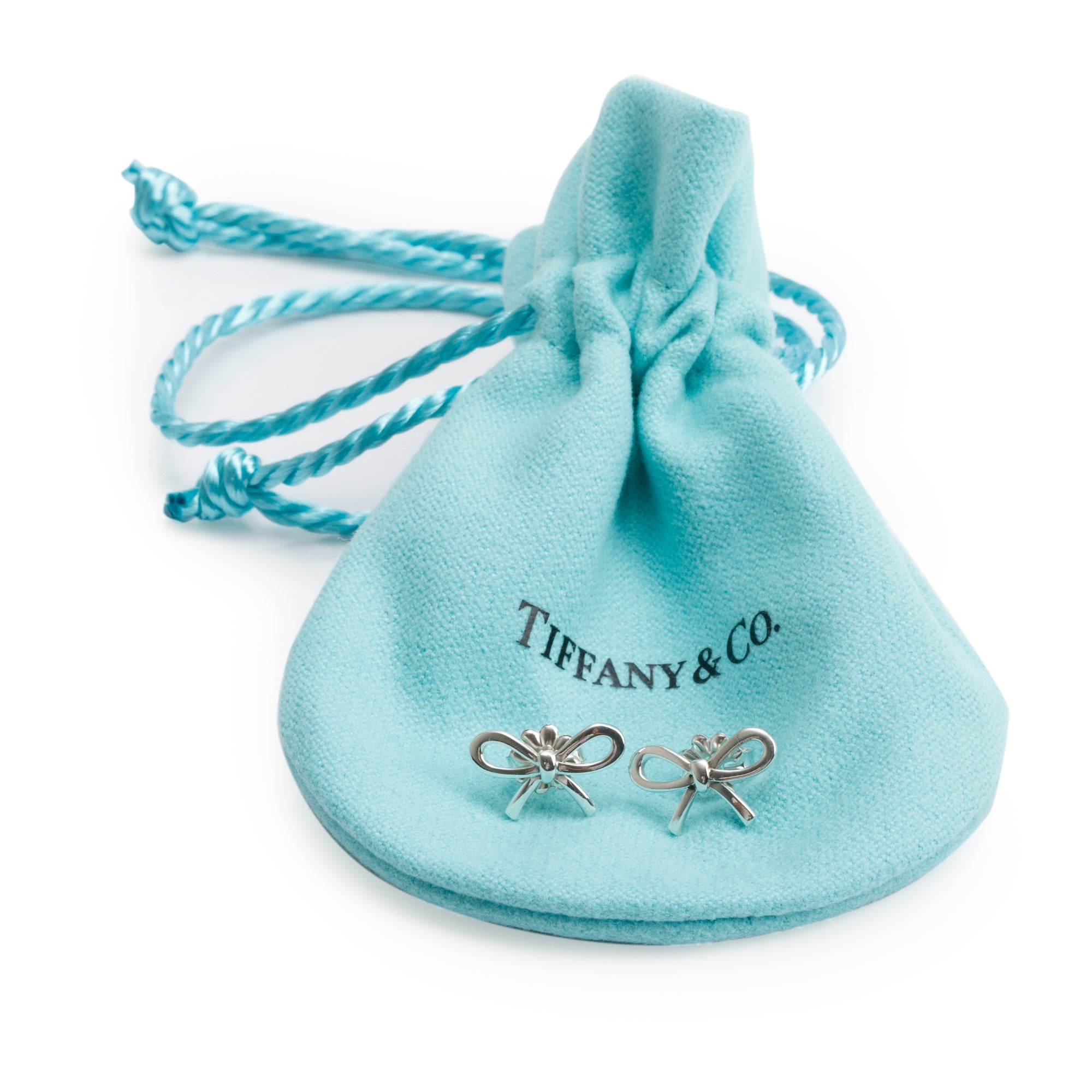 Tiffany & Co. Sterling Silver Mini Bow Earrings