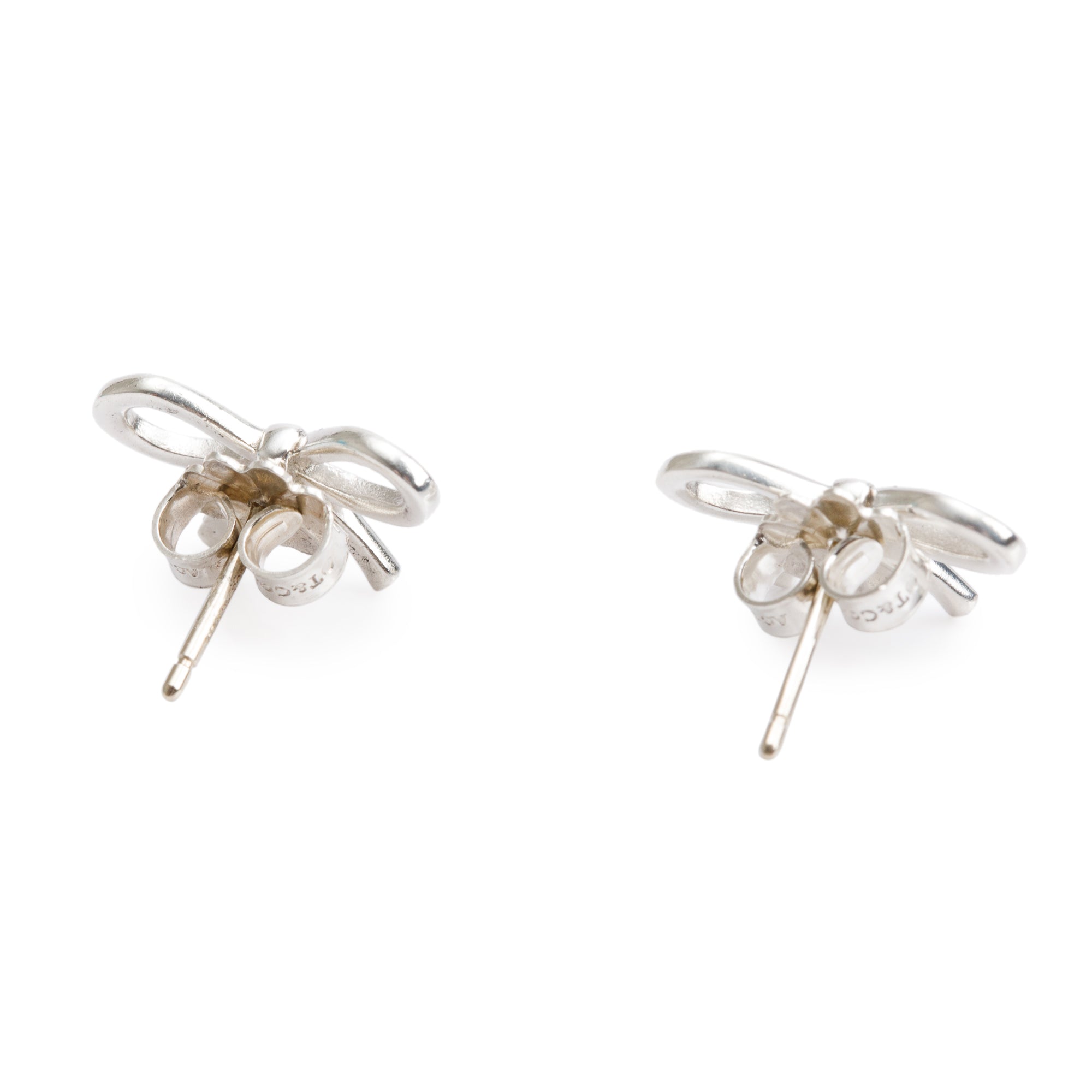 Tiffany & Co. Sterling Silver Mini Bow Earrings