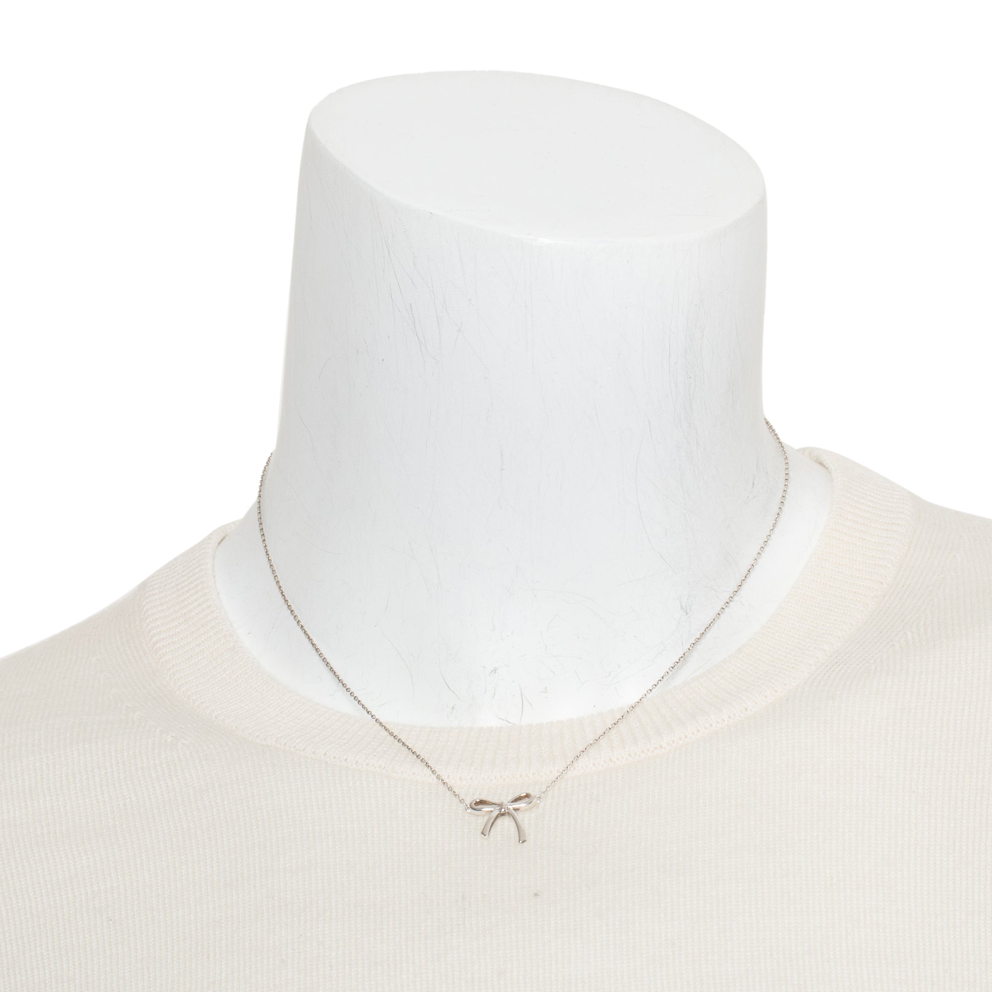 Tiffany & Co. Sterling Silver Mini Bow Pendant Necklace