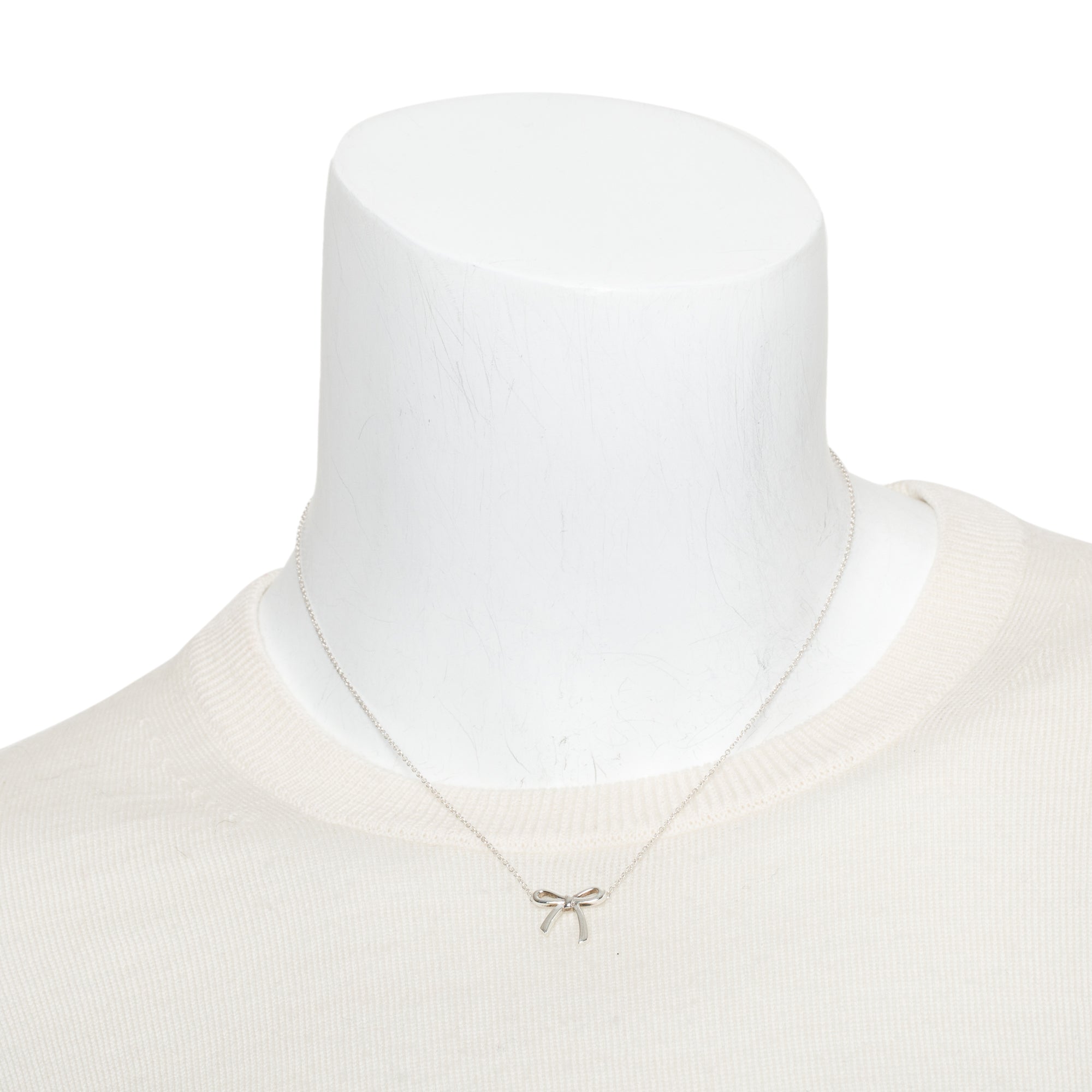 Tiffany & Co. Sterling Silver Mini Bow Pendant Necklace