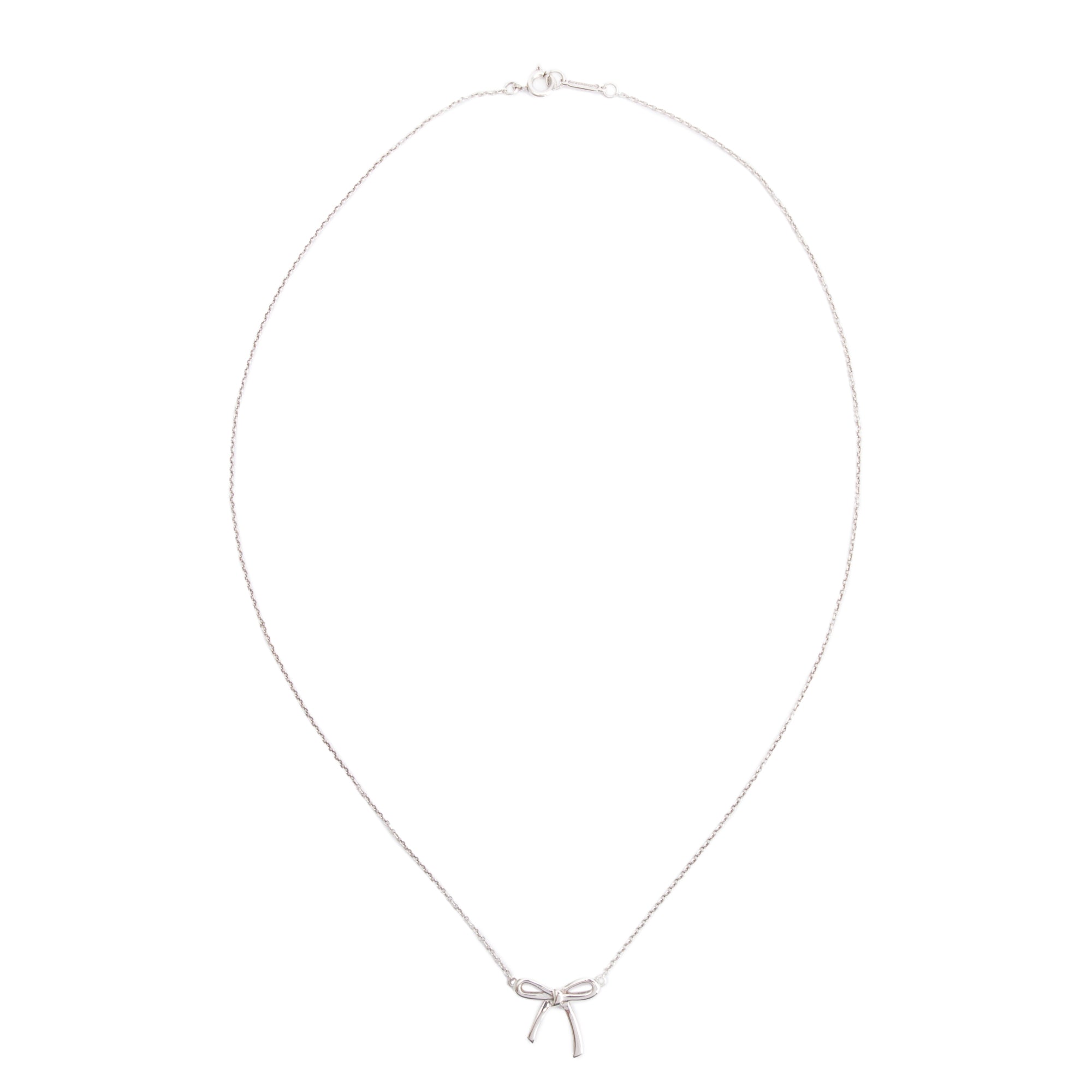 Tiffany & Co. Sterling Silver Mini Bow Pendant Necklace