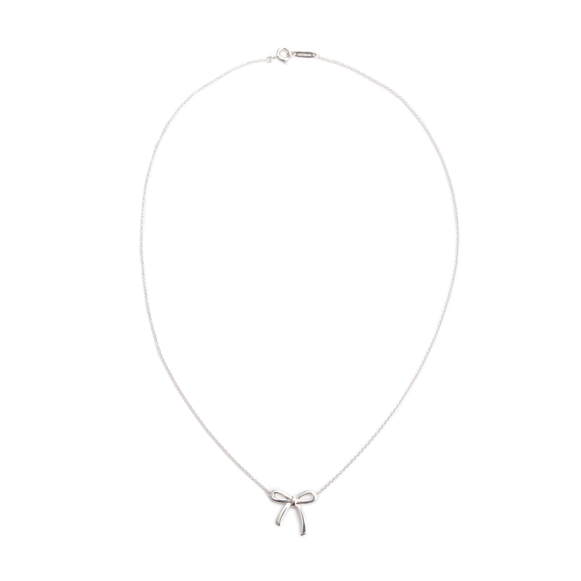 Tiffany & Co. Sterling Silver Mini Bow Pendant Necklace