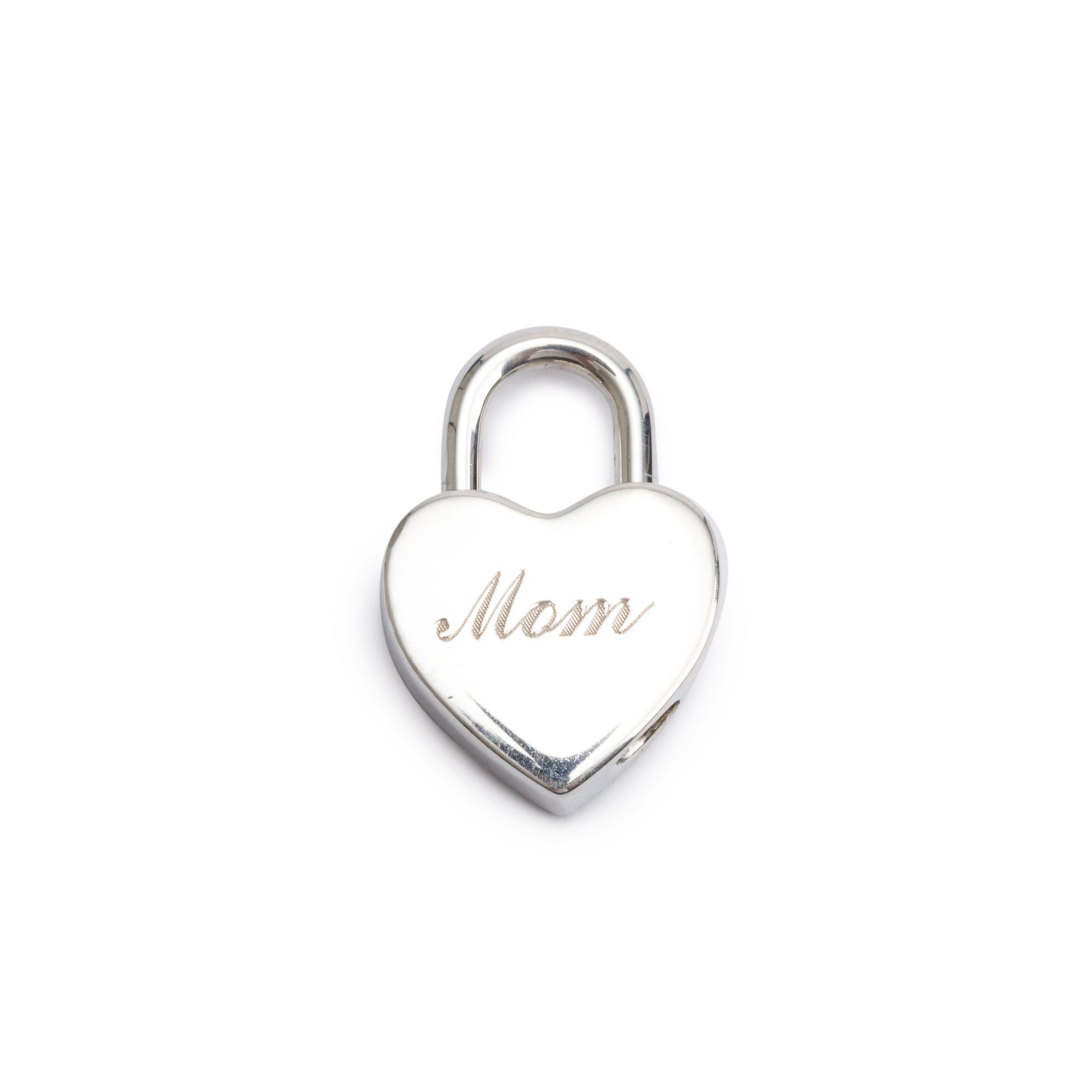 Tiffany & Co. Sterling Silver 'Mom' Heart Lock Charm
