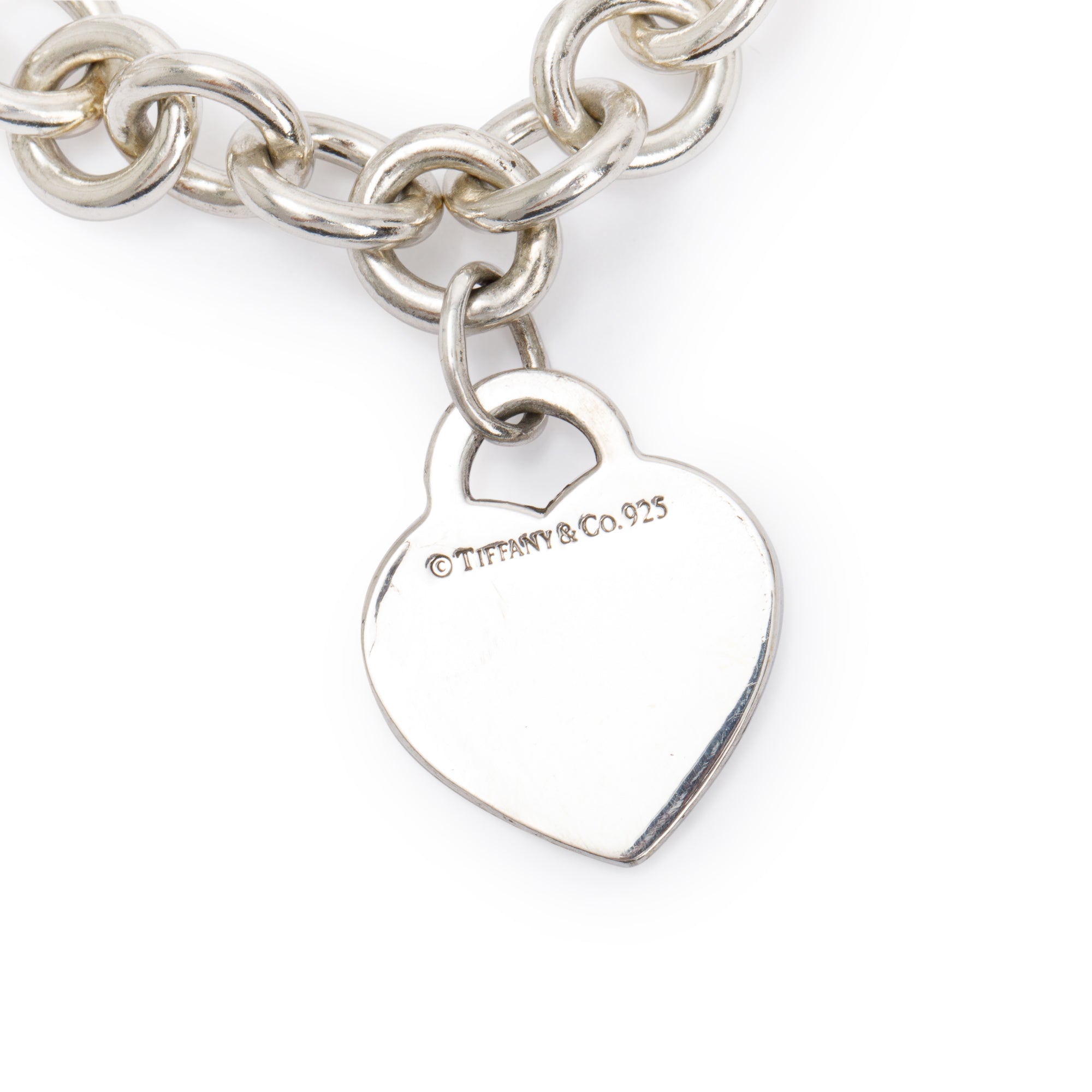 Tiffany & Co. Sterling Silver 'Mom' Heart Tag Charm Bracelet