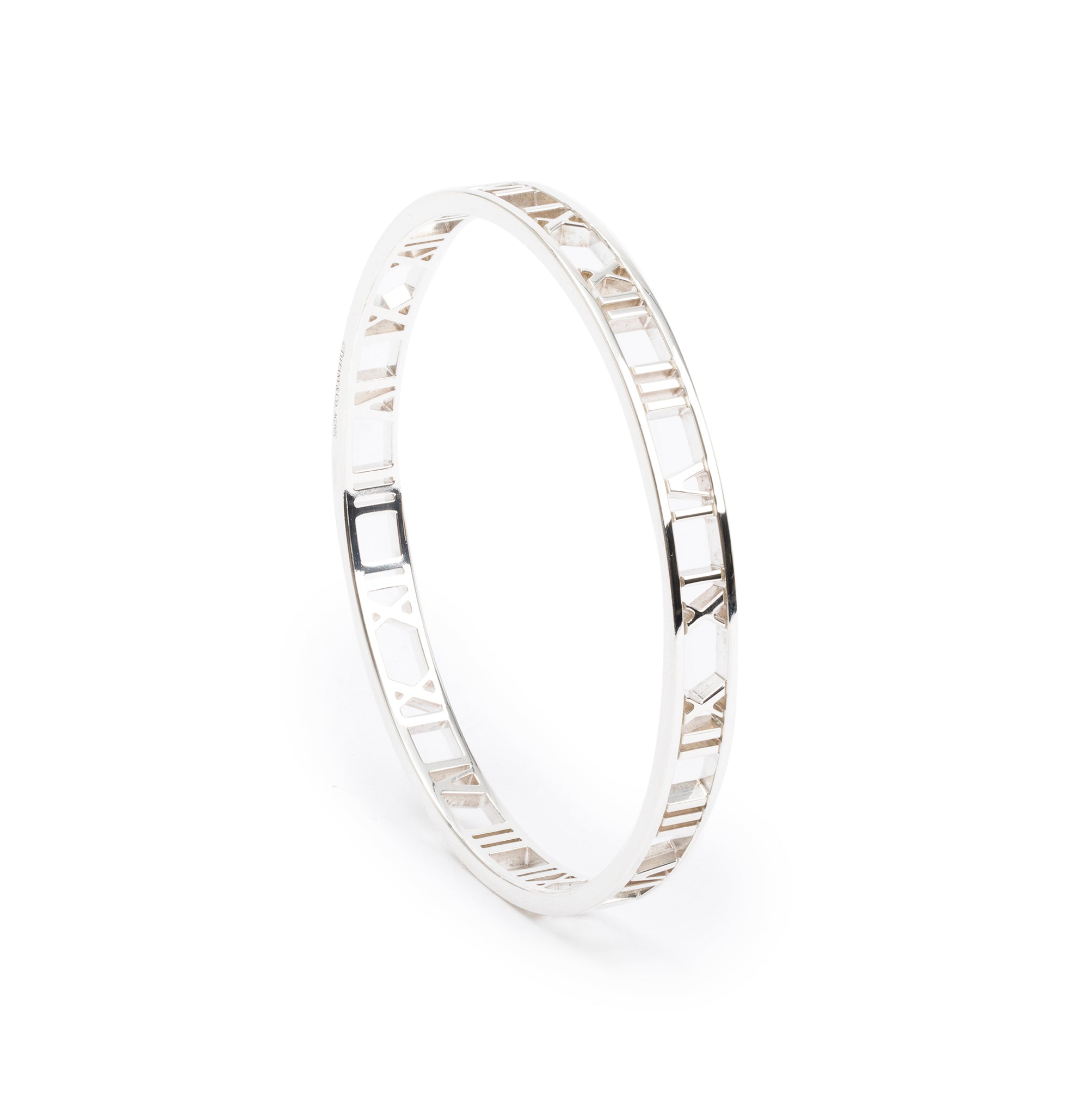 Tiffany & Co. Sterling Silver Narrow Atlas Open Bangle