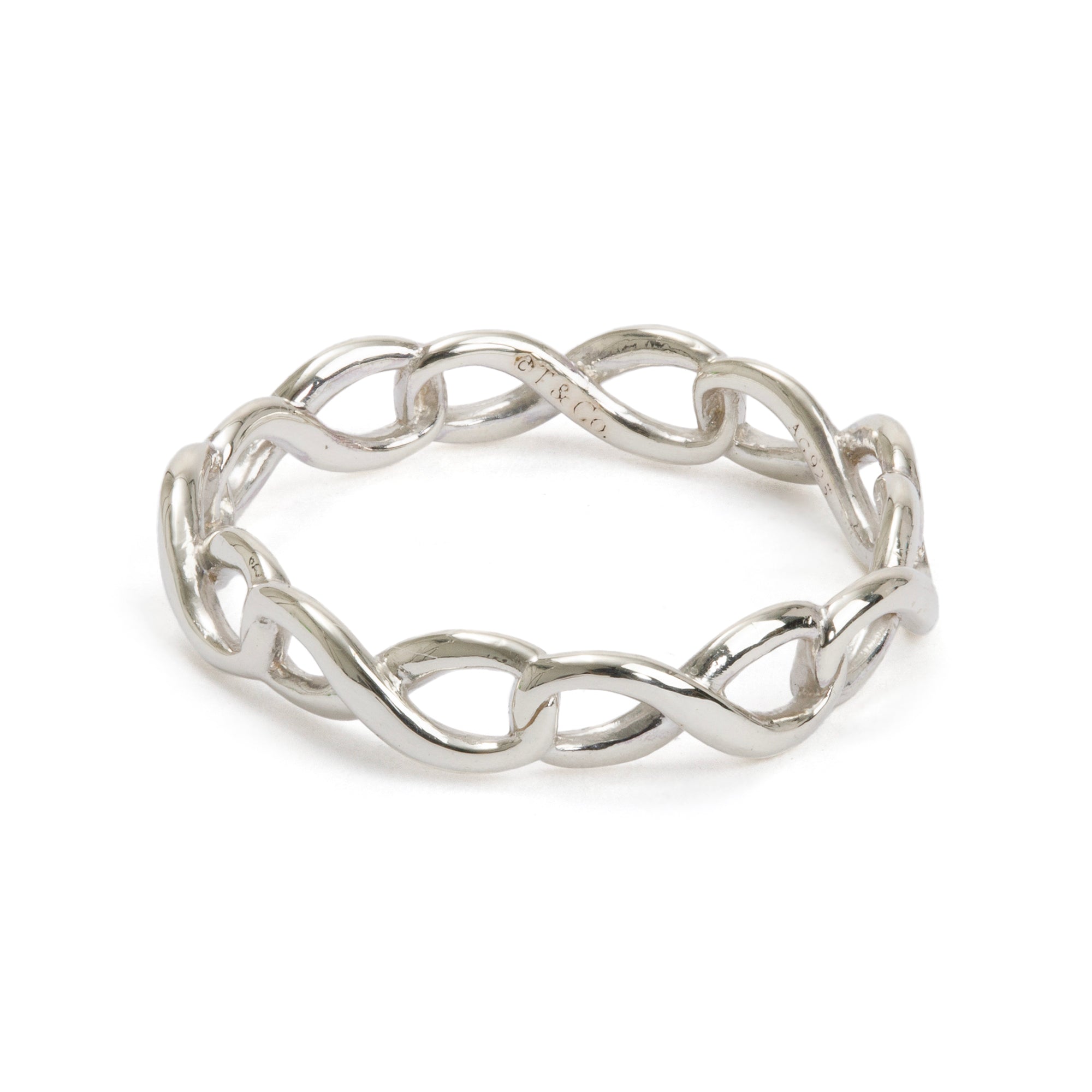 Tiffany & Co. Sterling Silver Narrow Infinity Band Ring, Size 5