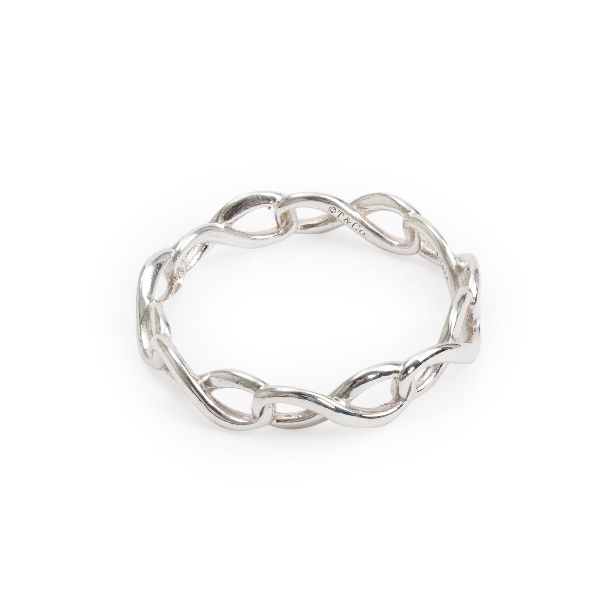 Tiffany & Co. Sterling Silver Narrow Infinity Band Ring, Size 8