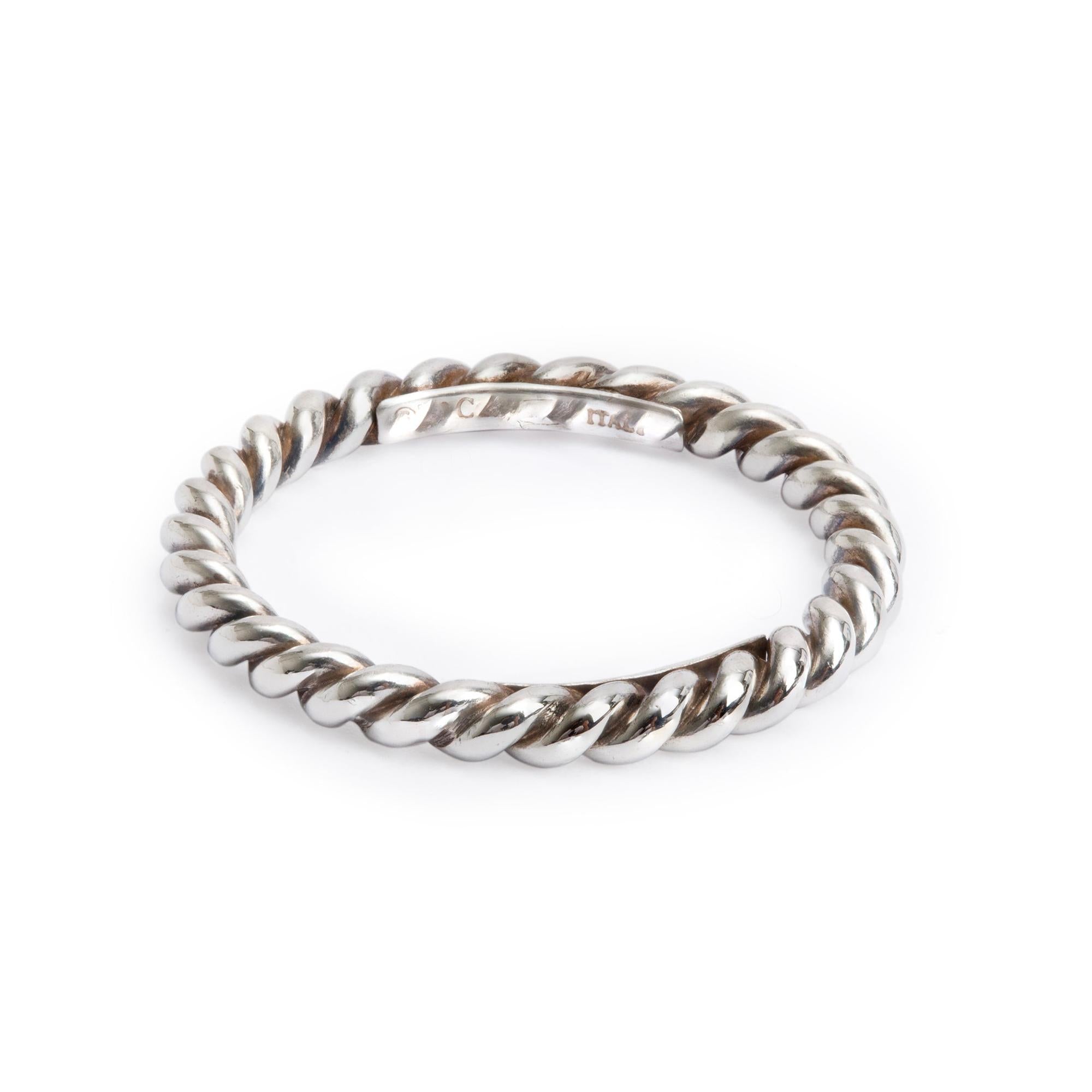 Tiffany & Co. Sterling Silver Narrow Twist Ring Size 6.5