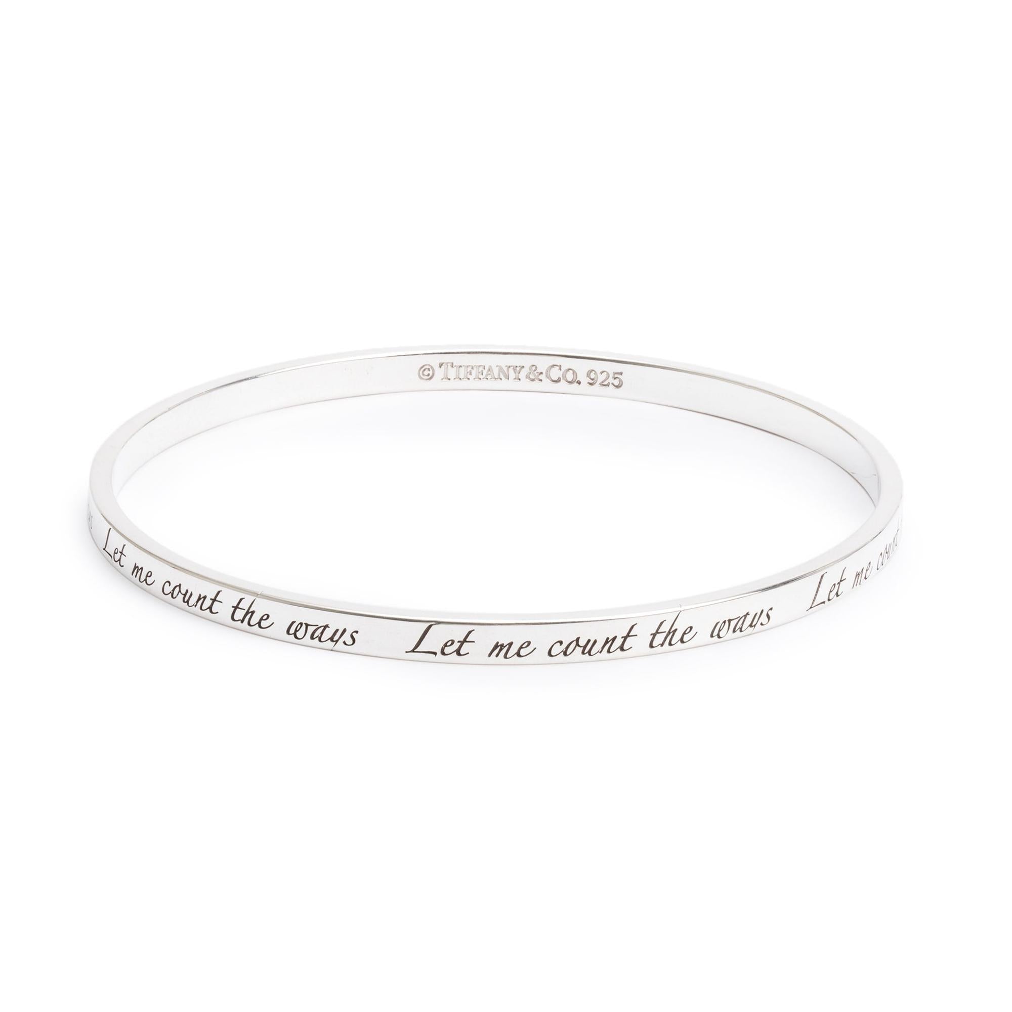 Tiffany & Co. Sterling Silver Notes 'Let me Count the Ways' Bangle