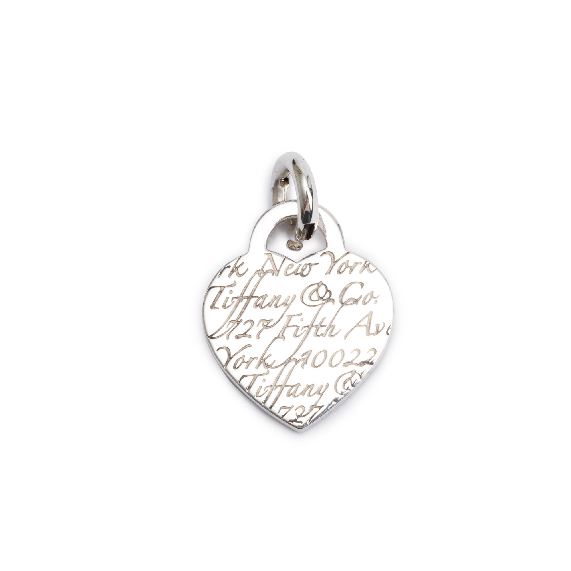 Tiffany & Co. Sterling Silver Notes Medium Heart Tag Charm