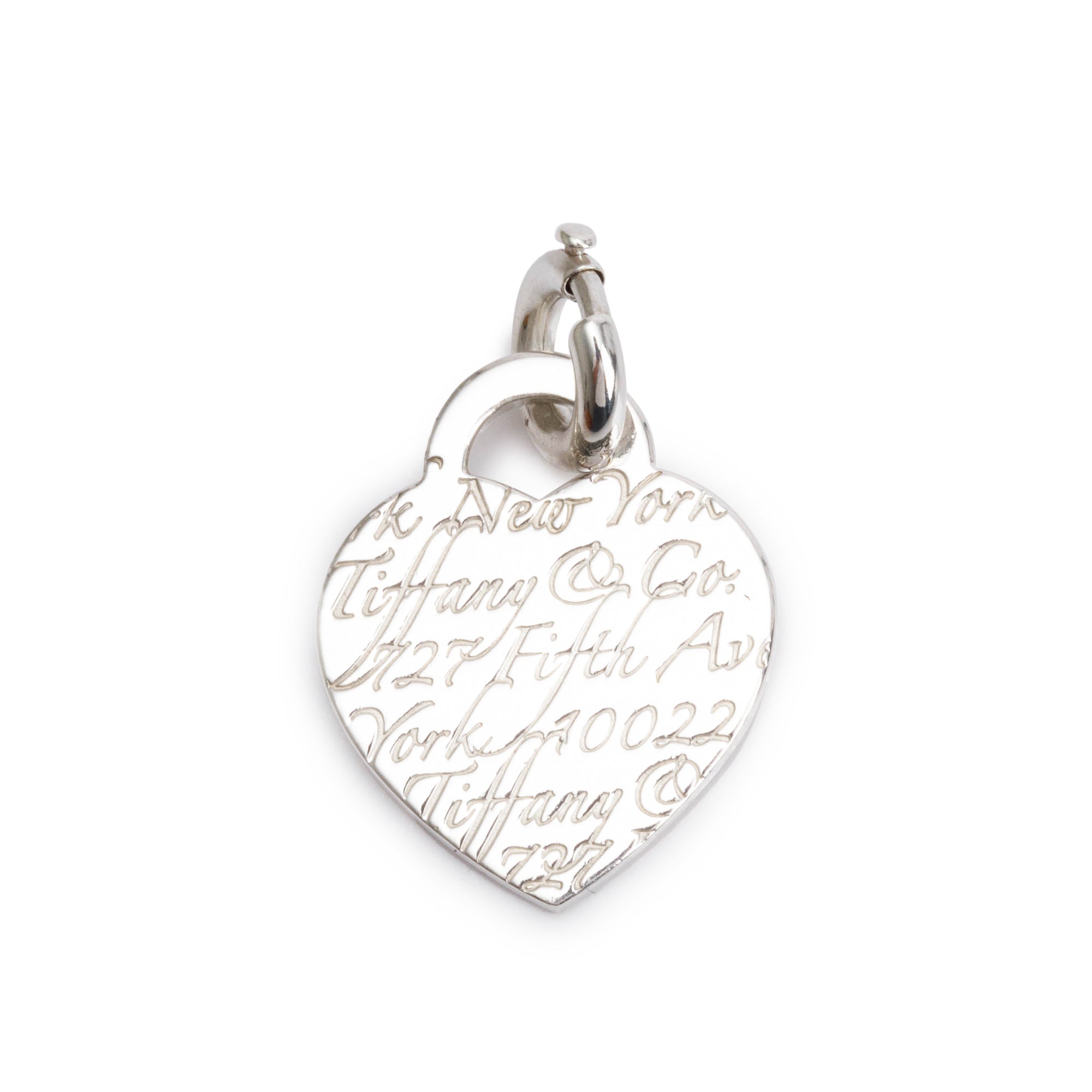 Tiffany & Co. Sterling Silver Notes Medium Heart Tag Charm