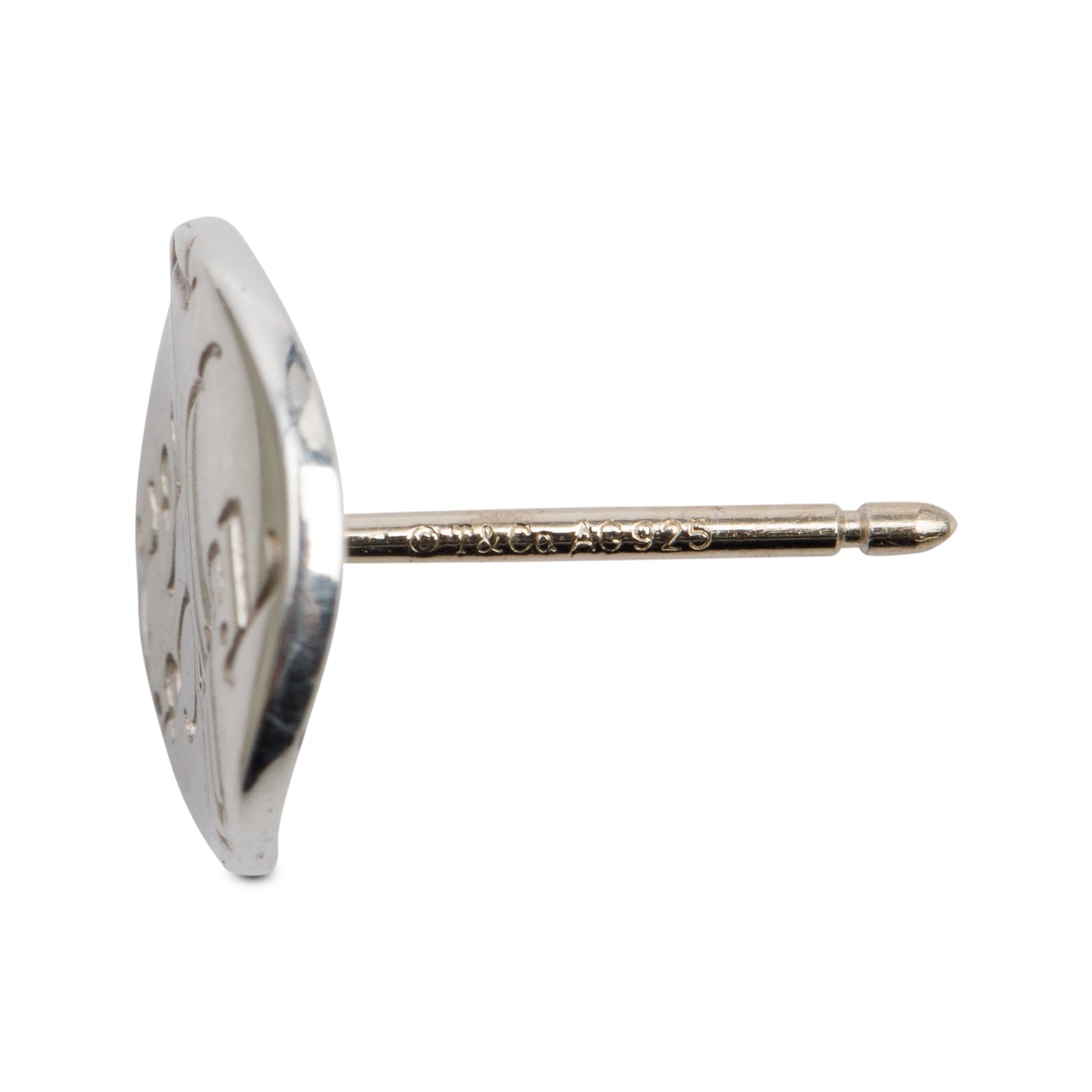 Tiffany & Co. Sterling Silver Notes Round Stud Earrings, 9 MM