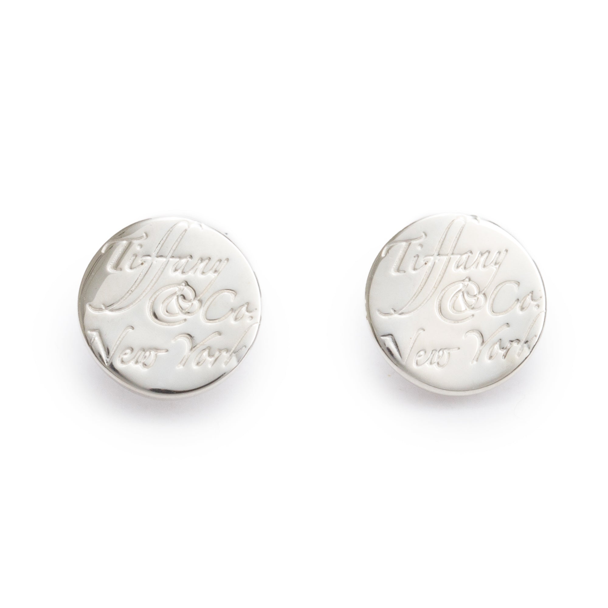 Tiffany Sterling Silver Notes Round Stud Earrings, MM